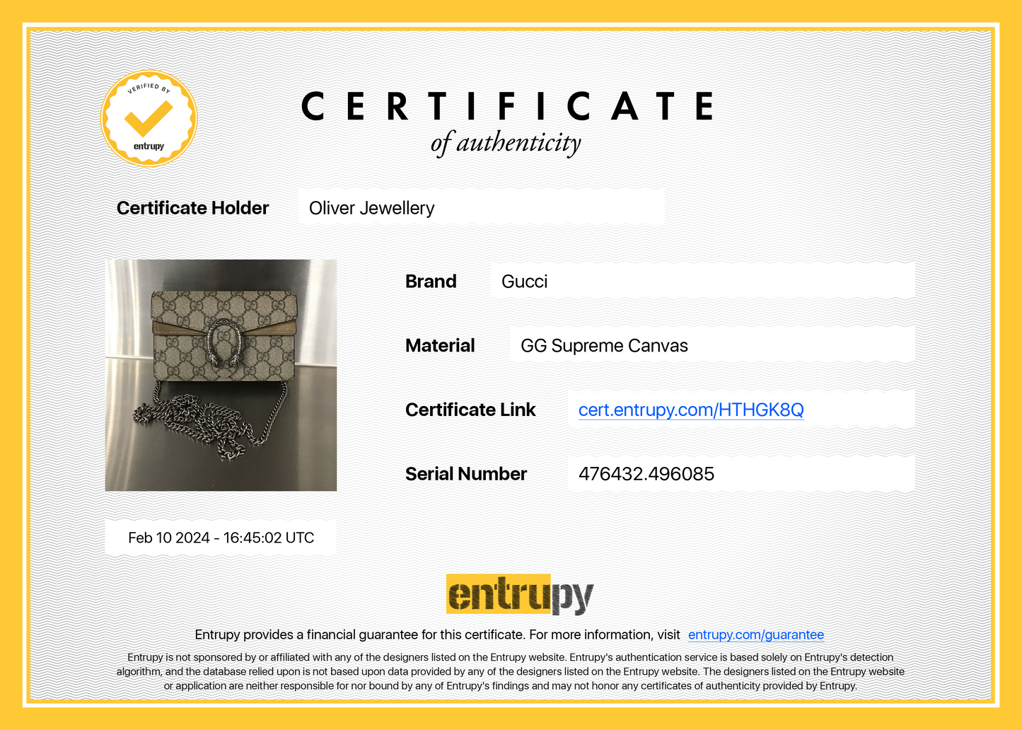 Gucci GG Supreme Dionysus Super Mini Bag