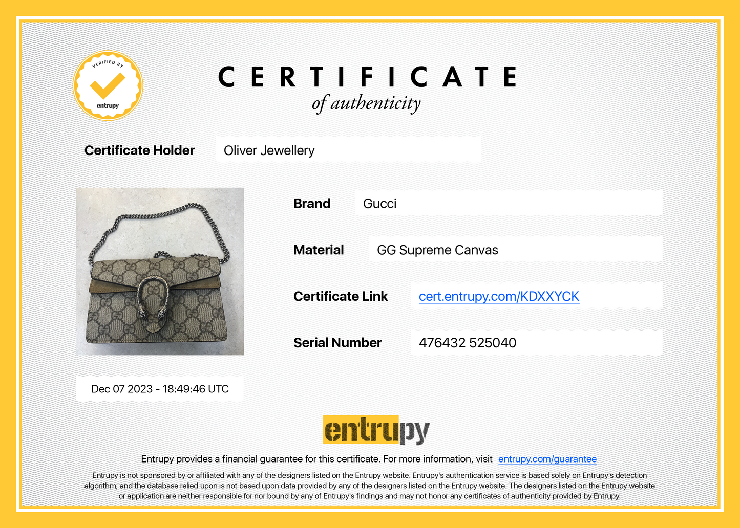 Gucci GG Supreme Dionysus Super Mini Bag