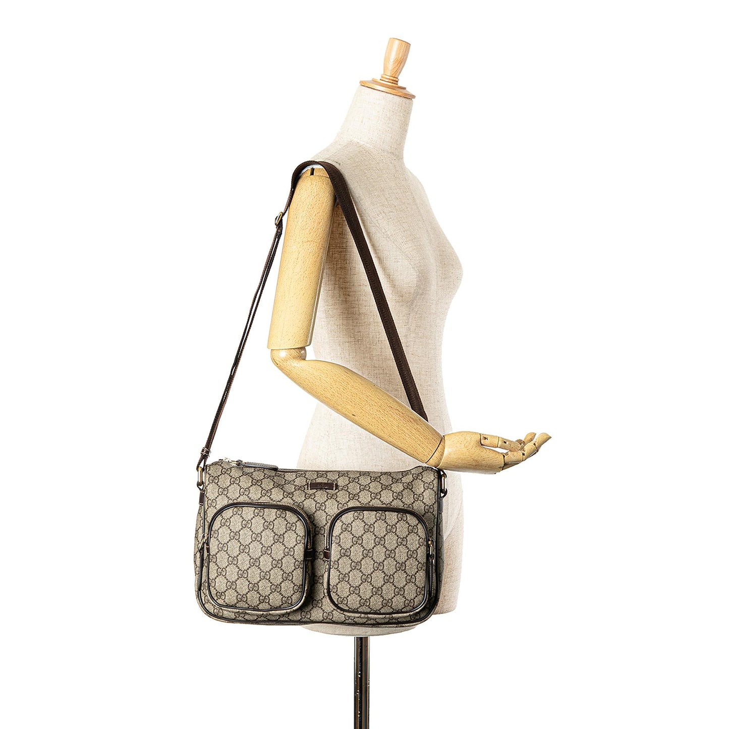 Gucci GG Supreme Double Pocket Crossbody