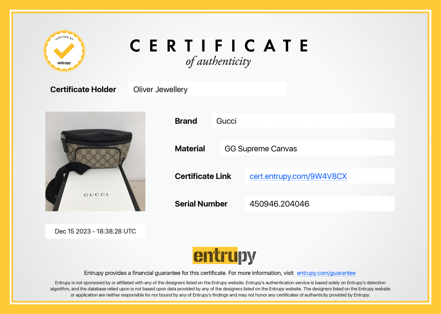 Gucci GG Supreme Eden Belt Bag