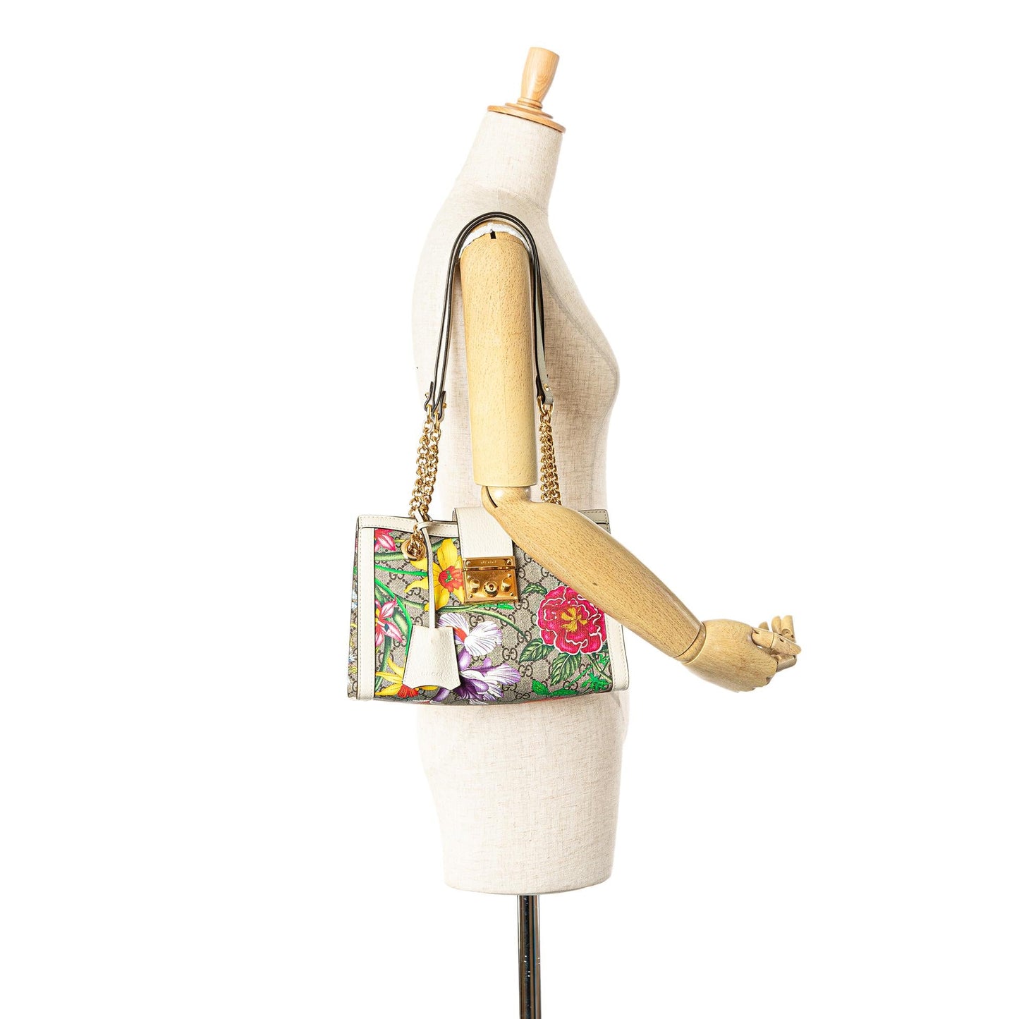 Gucci GG Supreme Flora Padlock Shoulder Bag