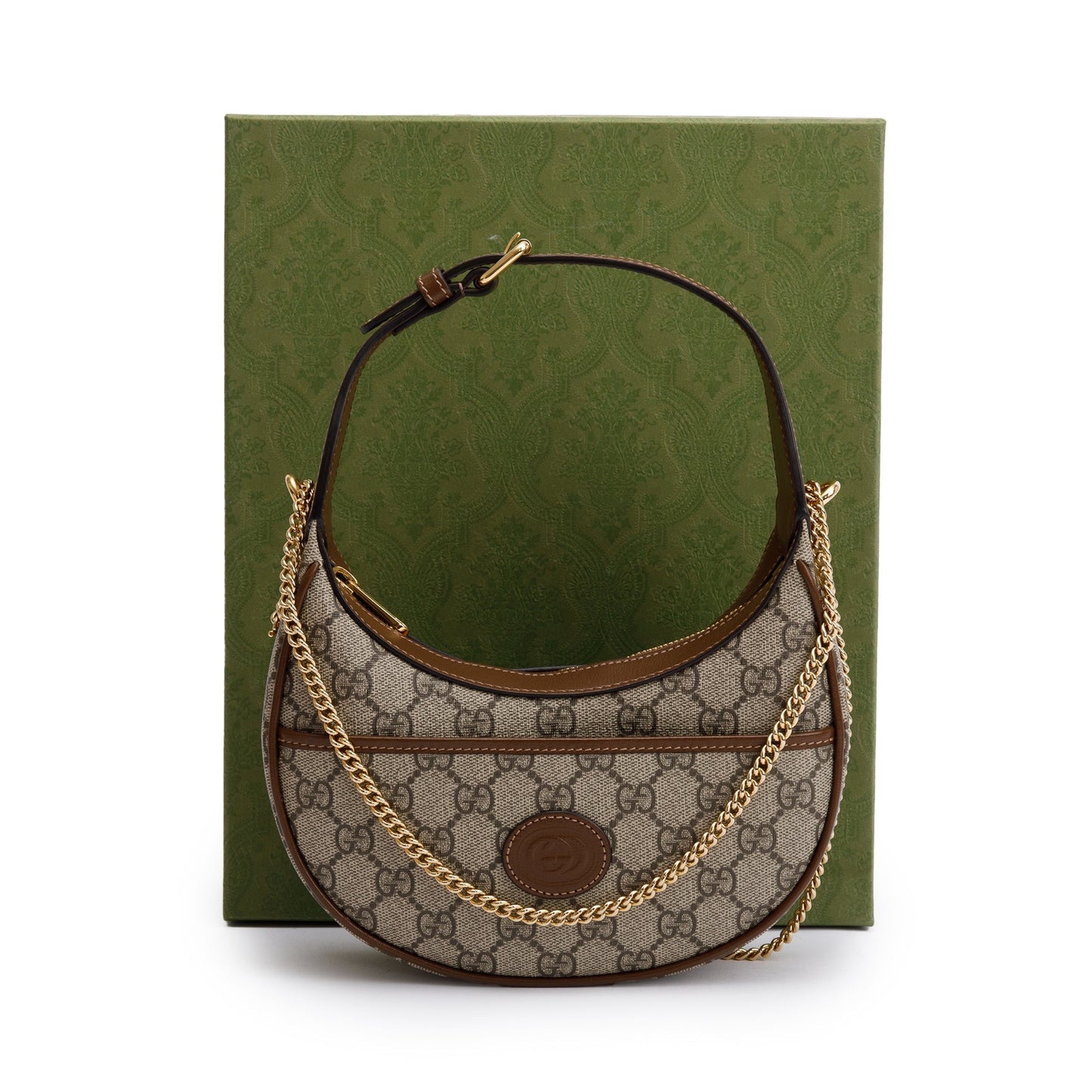 Gucci GG Supreme Interlocking G Half-Moon Shaped Mini Bag