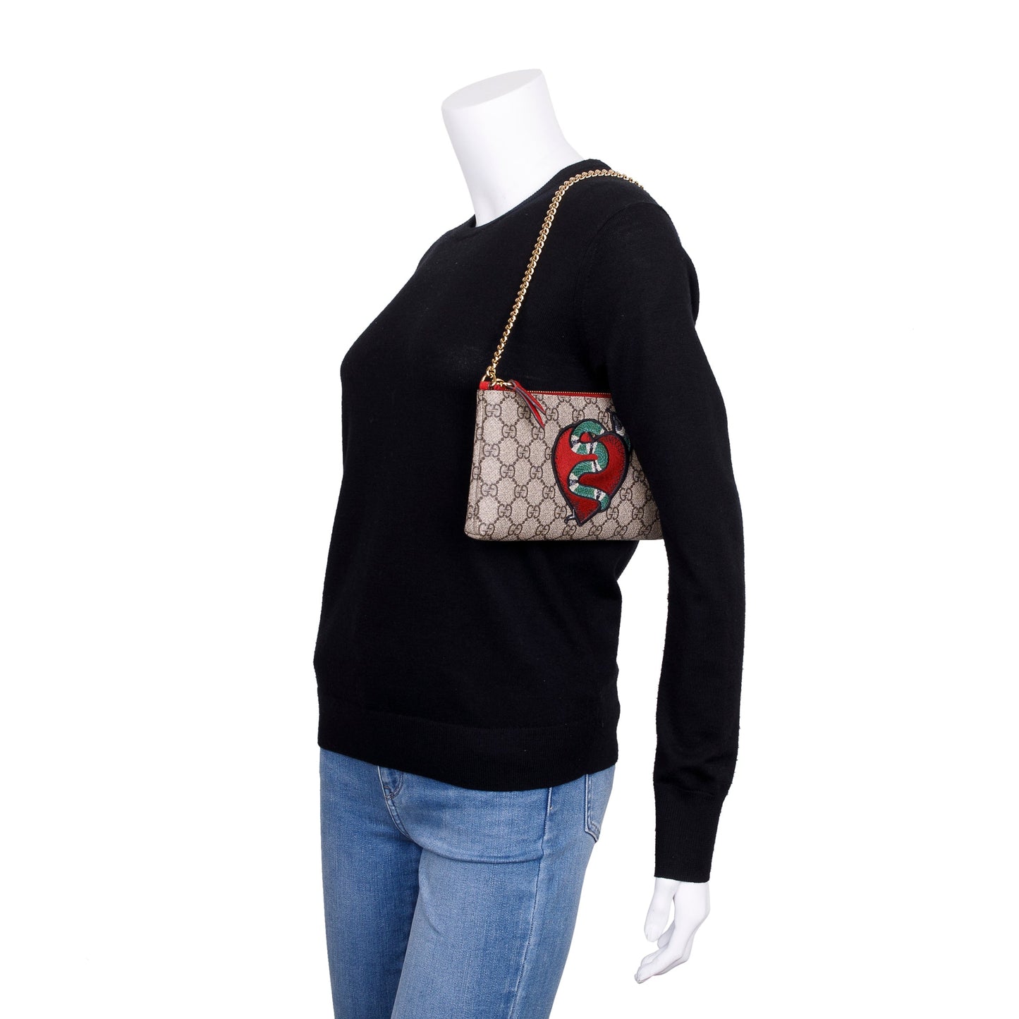 Gucci GG Supreme Kingsnake Heart Pochette