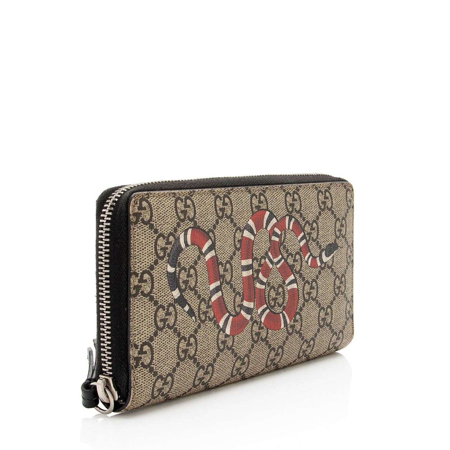 Gucci GG Supreme Kingsnake Zip Around Wallet (SHF-XF9siG)