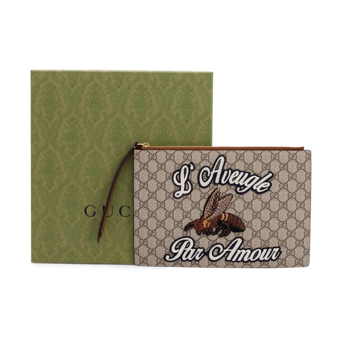Gucci GG Supreme L'Aveugle Par Amour' Large Zip Pouch