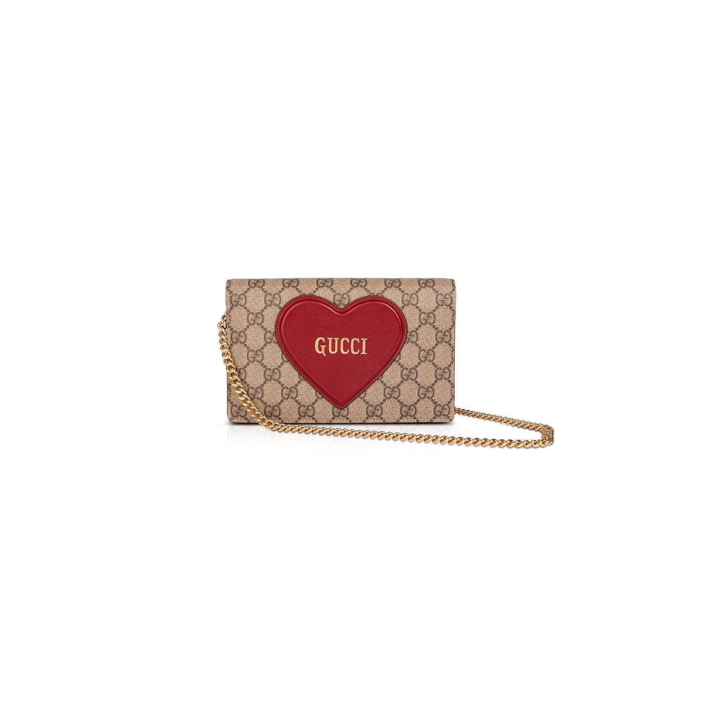 Gucci GG Supreme Limited Edition Valentine's Day Wallet on Chain