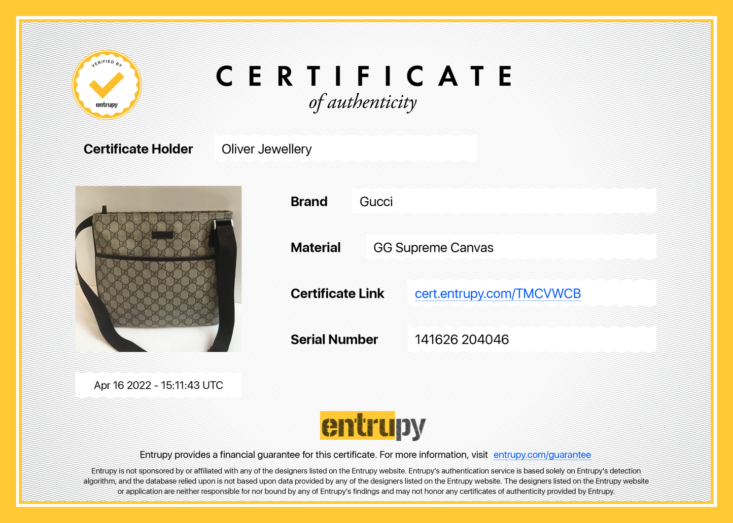 Gucci GG Supreme Messenger Bag