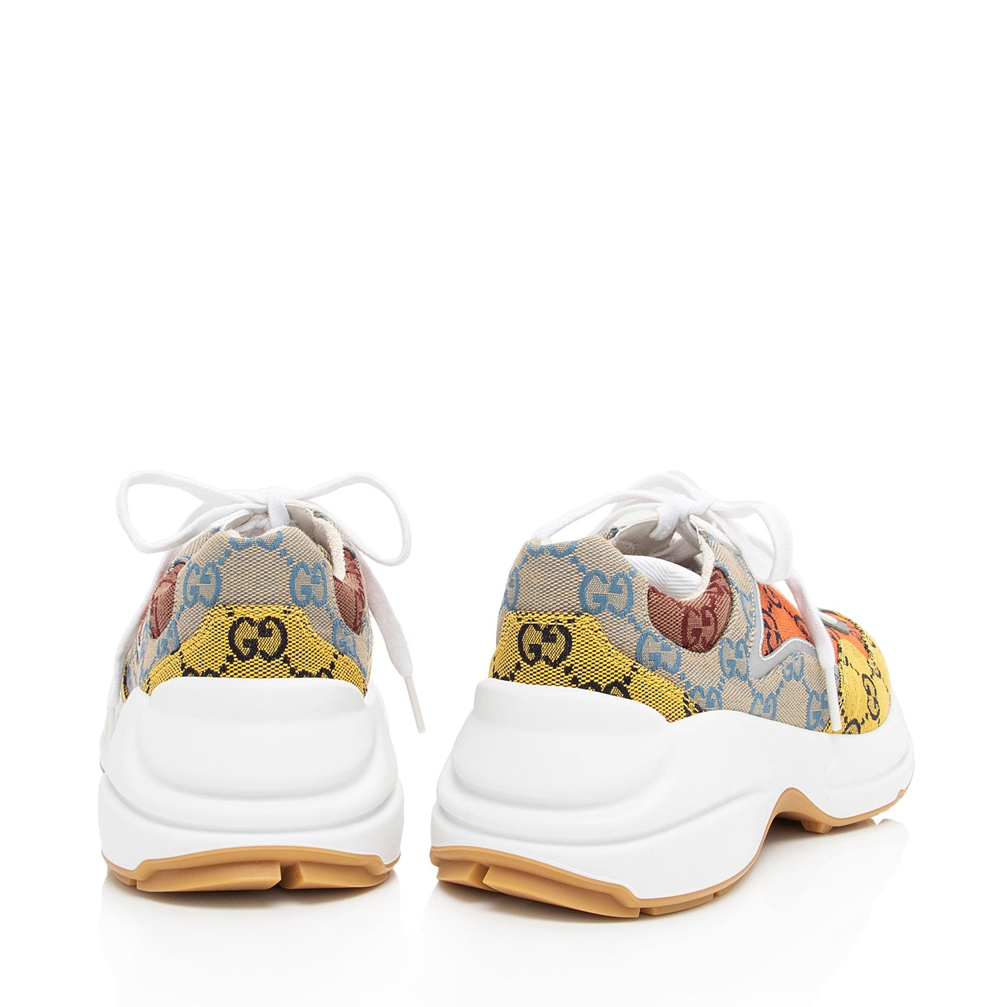 Gucci GG Supreme Mixed Fabric Rhyton Sneakers - Size 6 / 36 (SHF-M6SFO8)