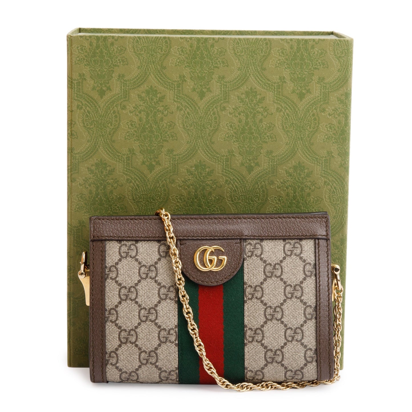 Gucci GG Supreme Ophidia Web Mini Chain Shoulder Bag