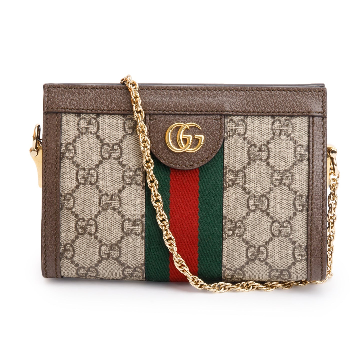 Gucci GG Supreme Ophidia Web Mini Chain Shoulder Bag