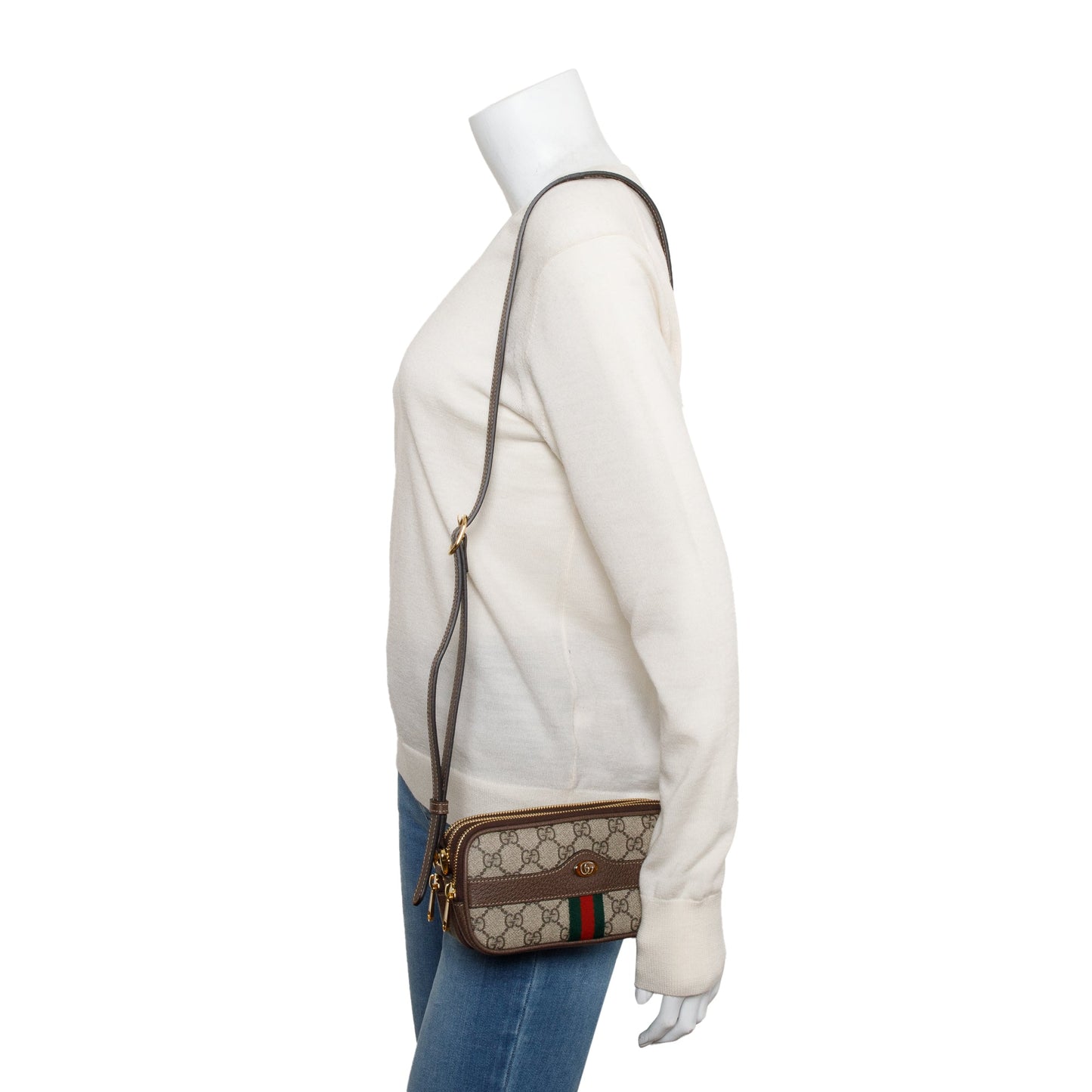 Gucci GG Supreme Ophidia Web Mini Crossbody Bag