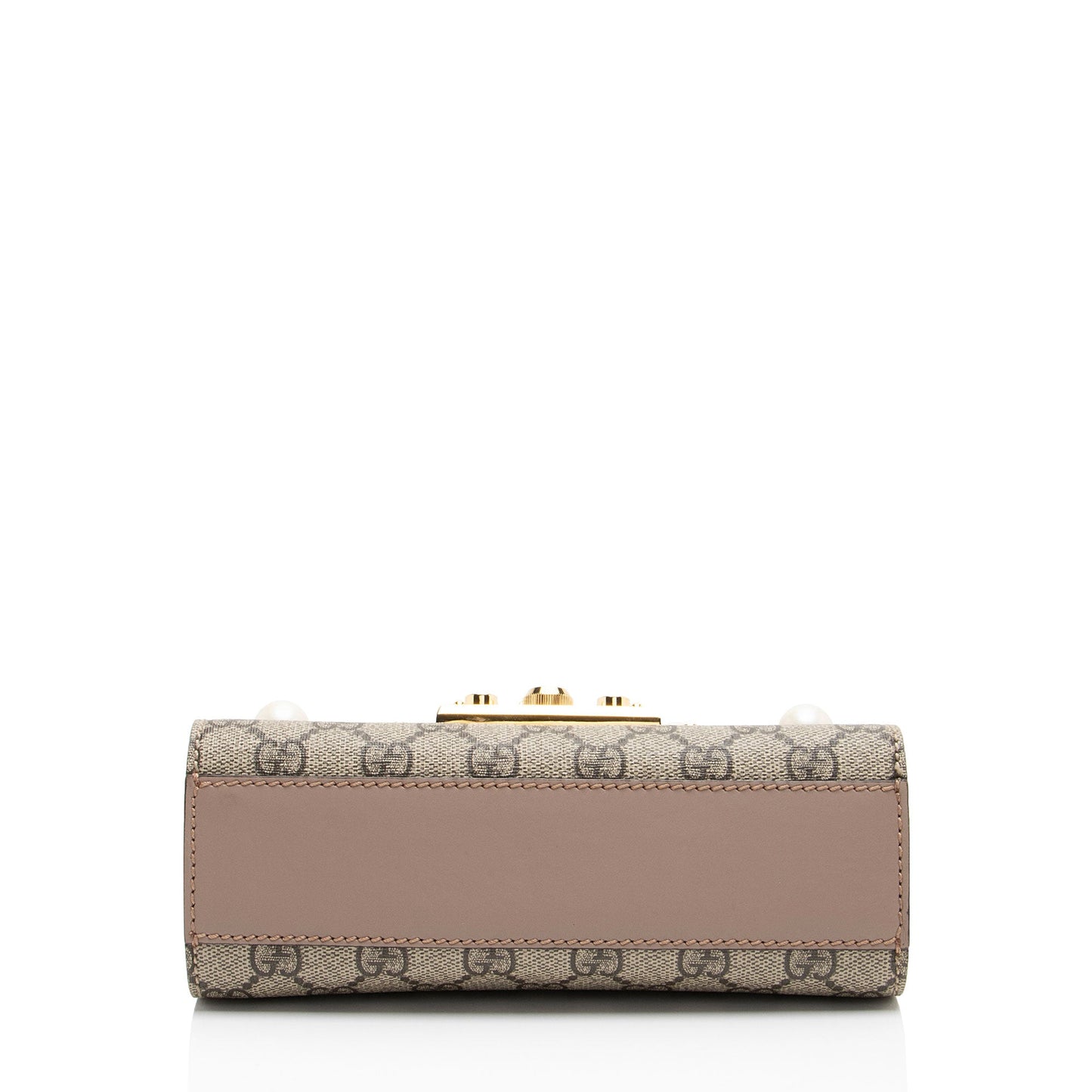 Gucci GG Supreme Pearl Stud Padlock Small Shoulder Bag