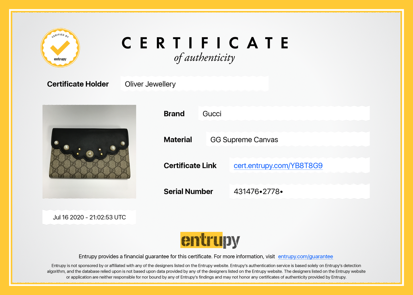 Gucci GG Supreme Peony Clutch