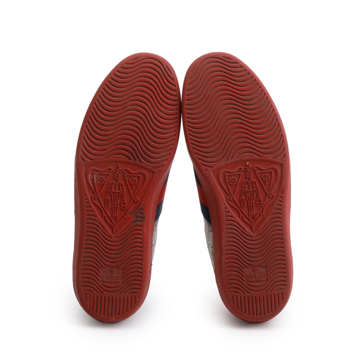 Gucci GG Supreme Red Python Trim Web Ace Sneakers, Size 8.5
