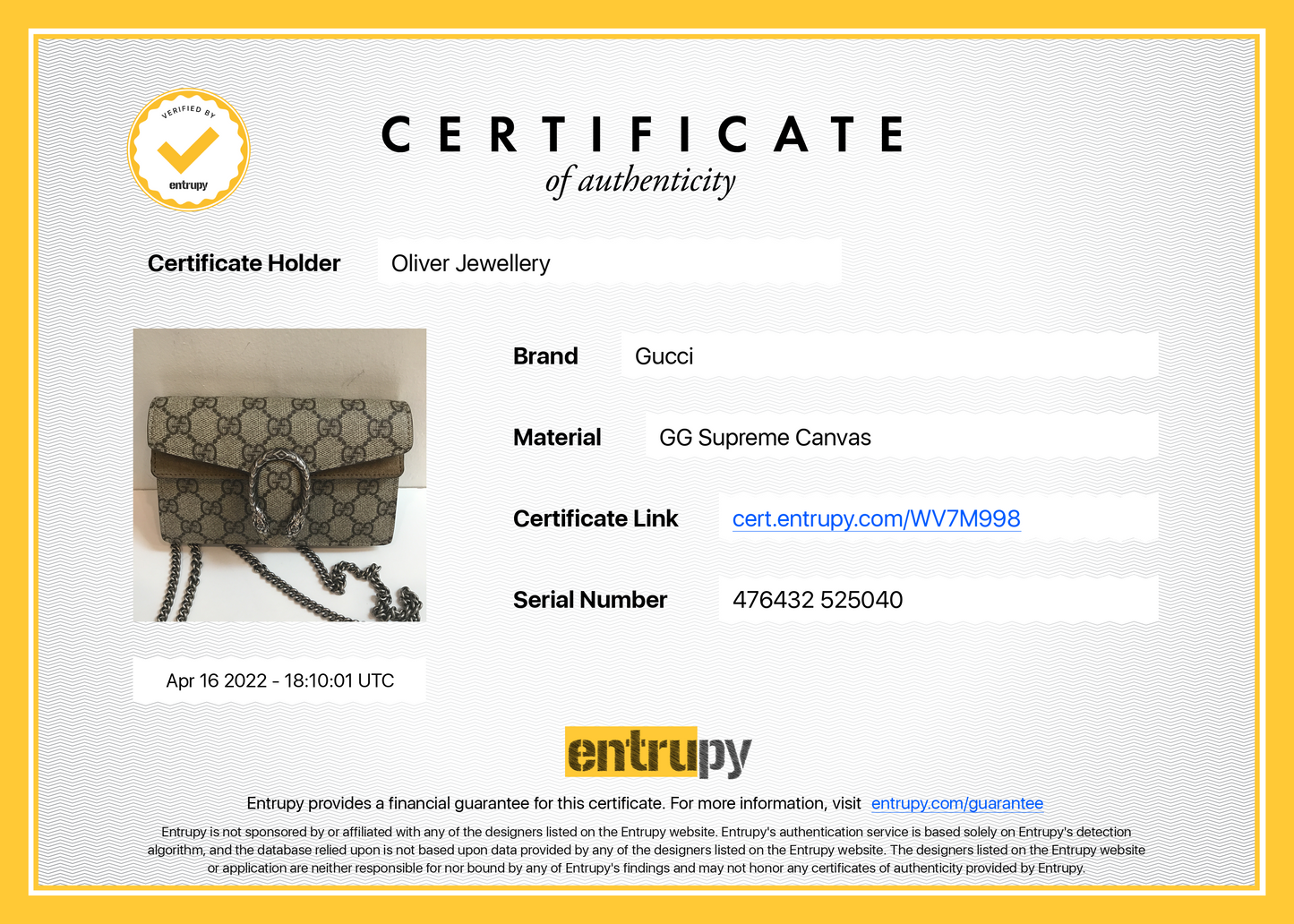 Gucci GG Supreme Super Mini Bag
