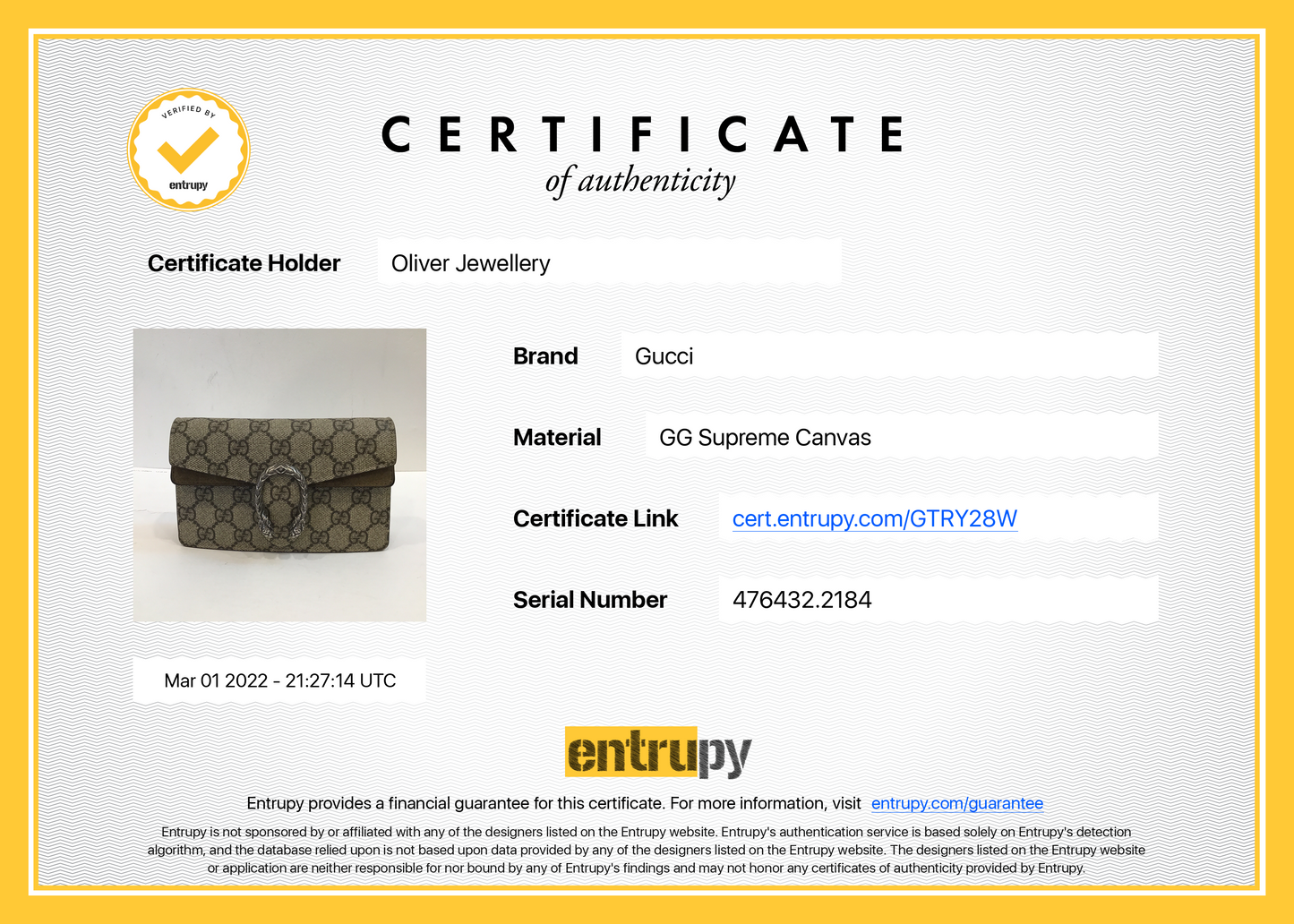 Gucci GG Supreme Super Mini Bag