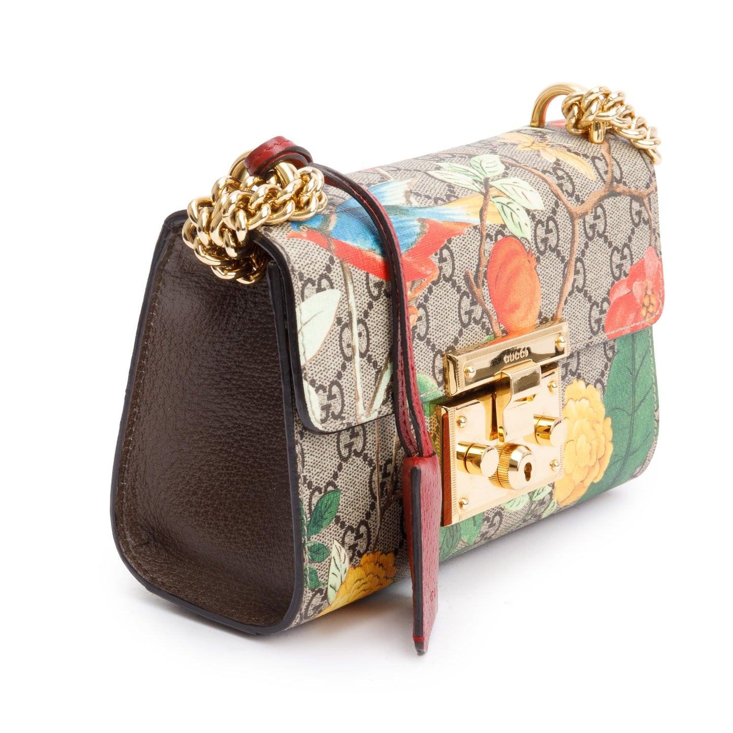 Gucci GG Supreme Tian Small Padlock Chain Shoulder Bag