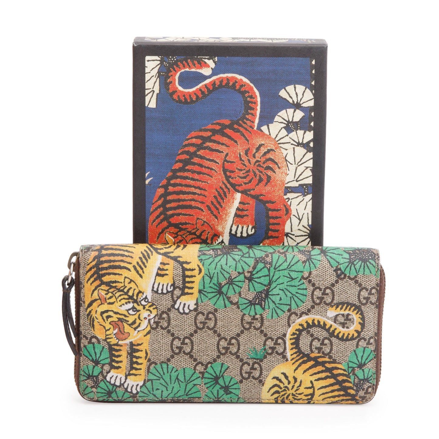 Gucci GG Supreme Tiger Cub Zip Around Wallet