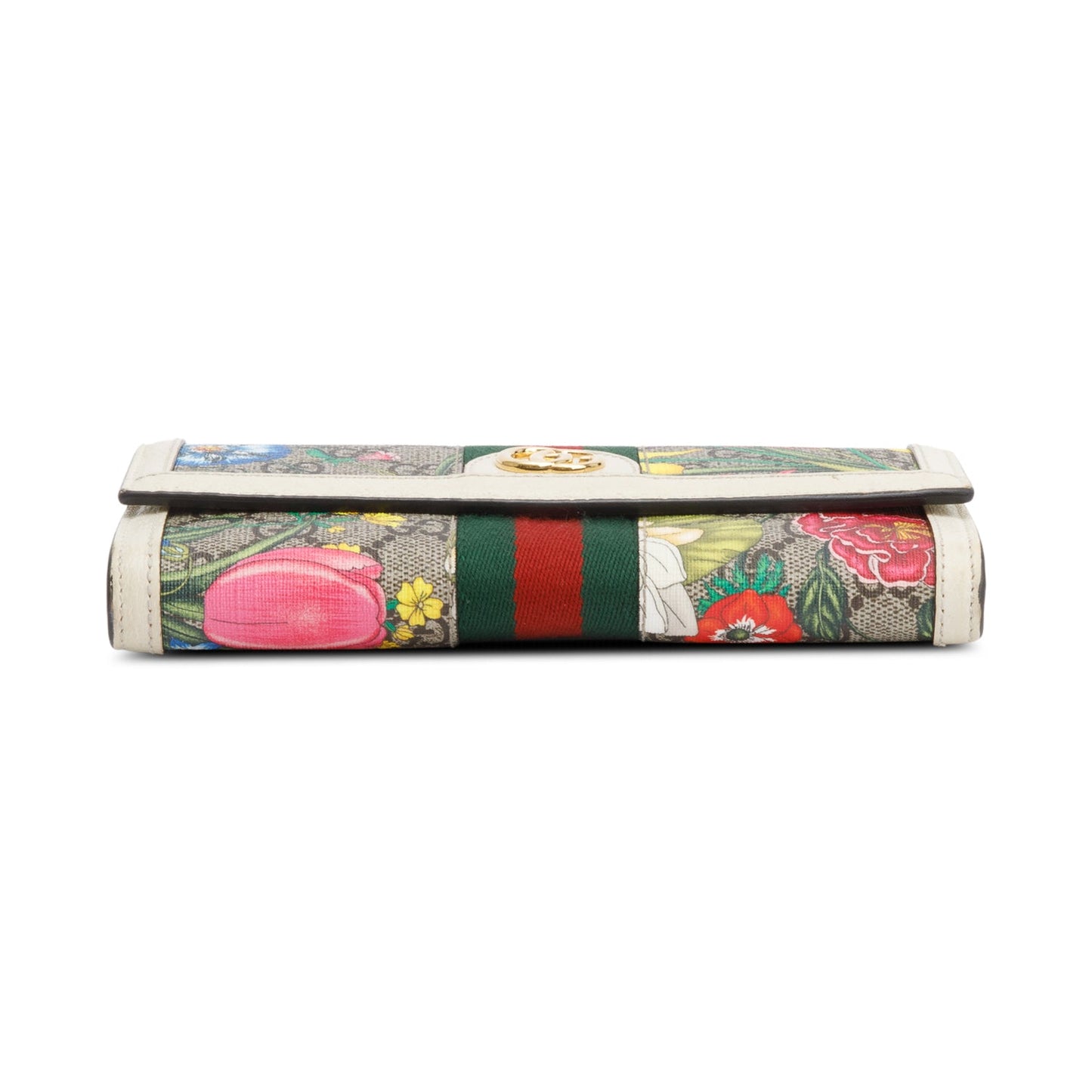 Gucci GG Supreme Web Blooms Ophidia Continental Flap Wallet
