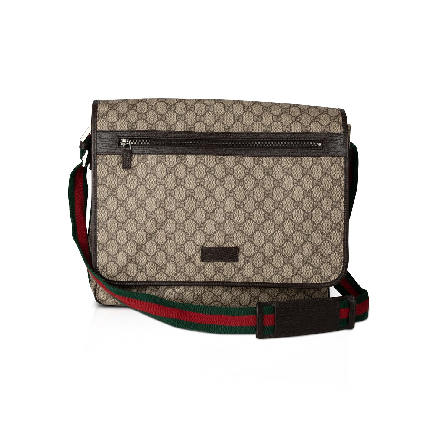 Gucci GG Supreme Web Large Flap Messenger Bag