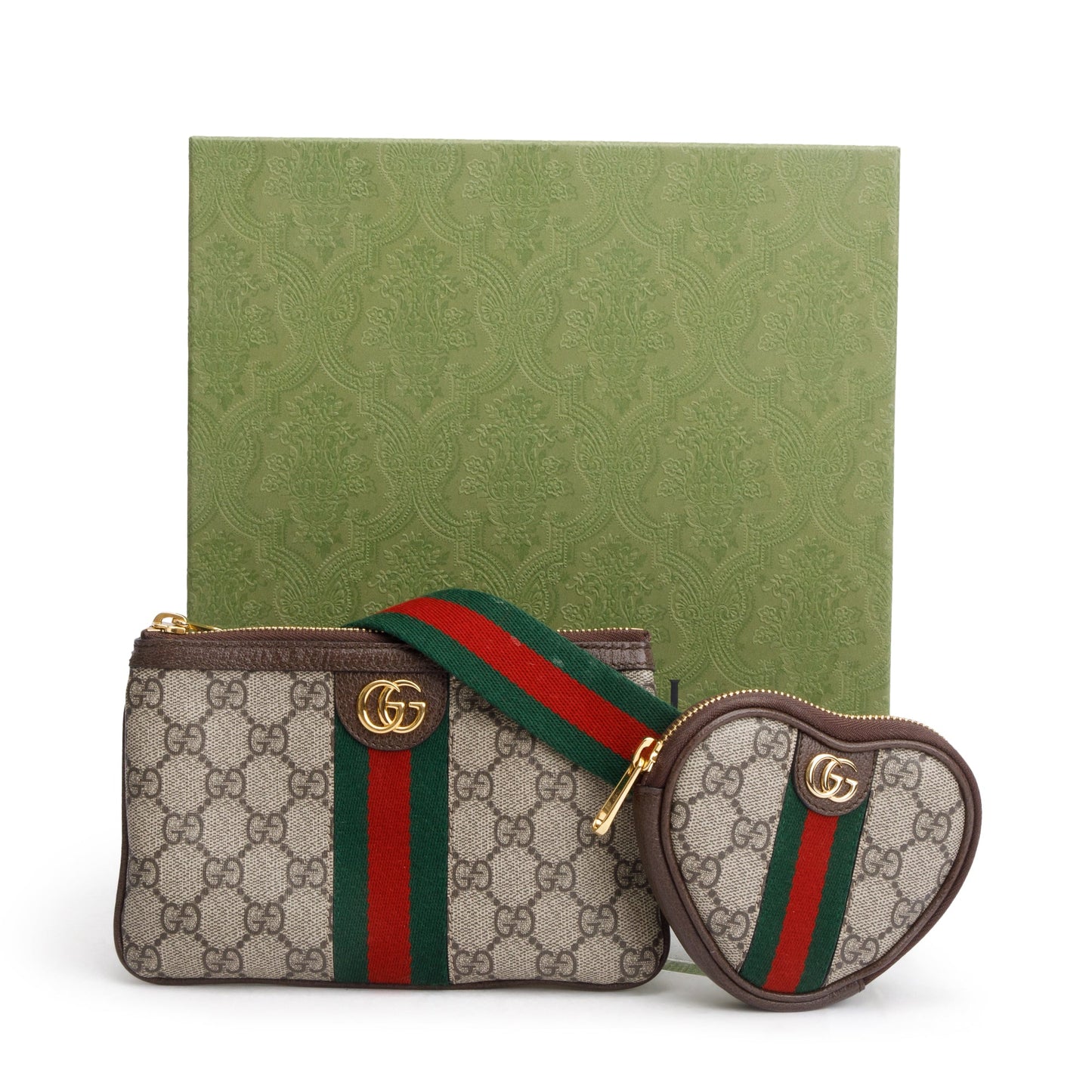 Gucci GG Supreme Web Ophidia Heart Utility Belt Bag