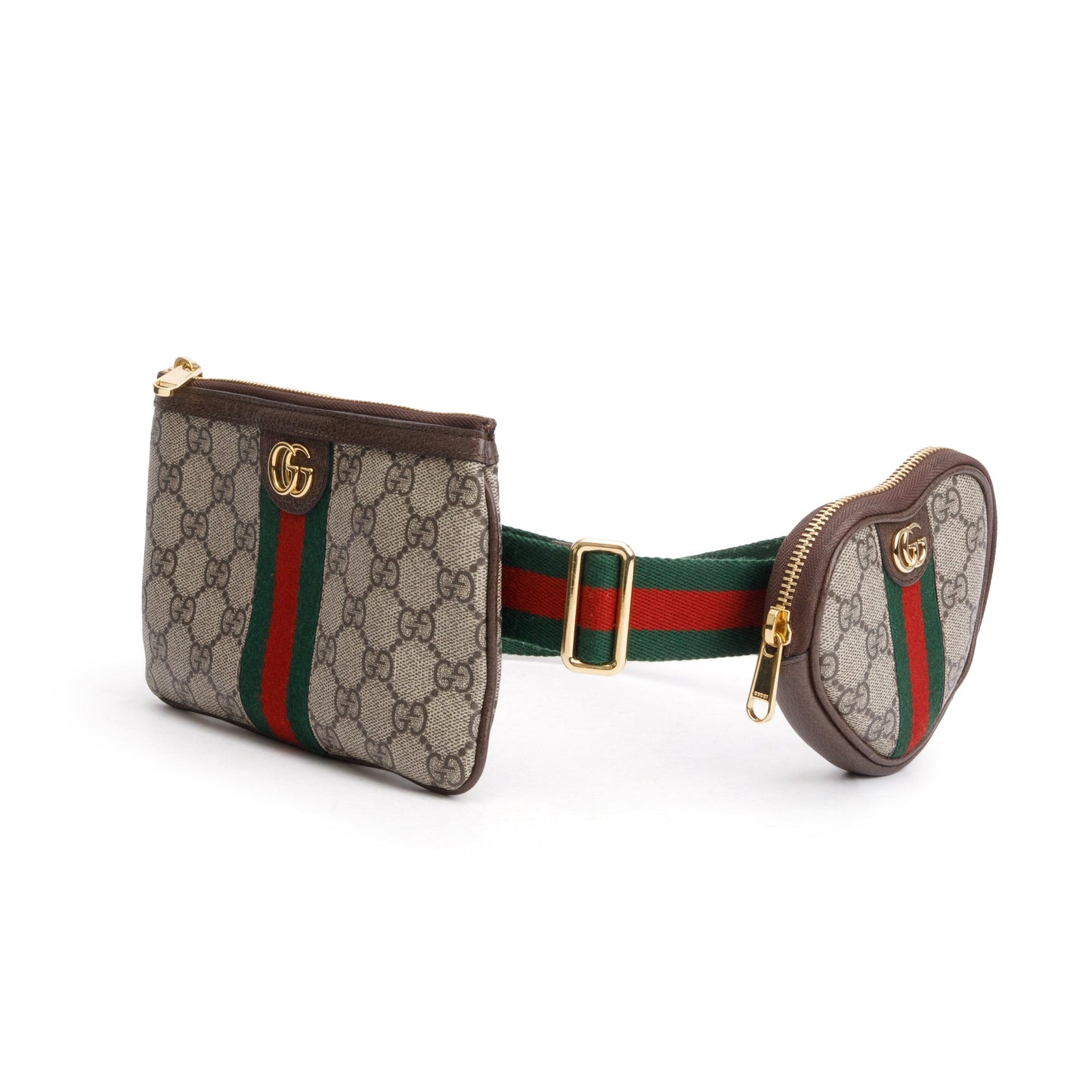 Gucci GG Supreme Web Ophidia Heart Utility Belt Bag