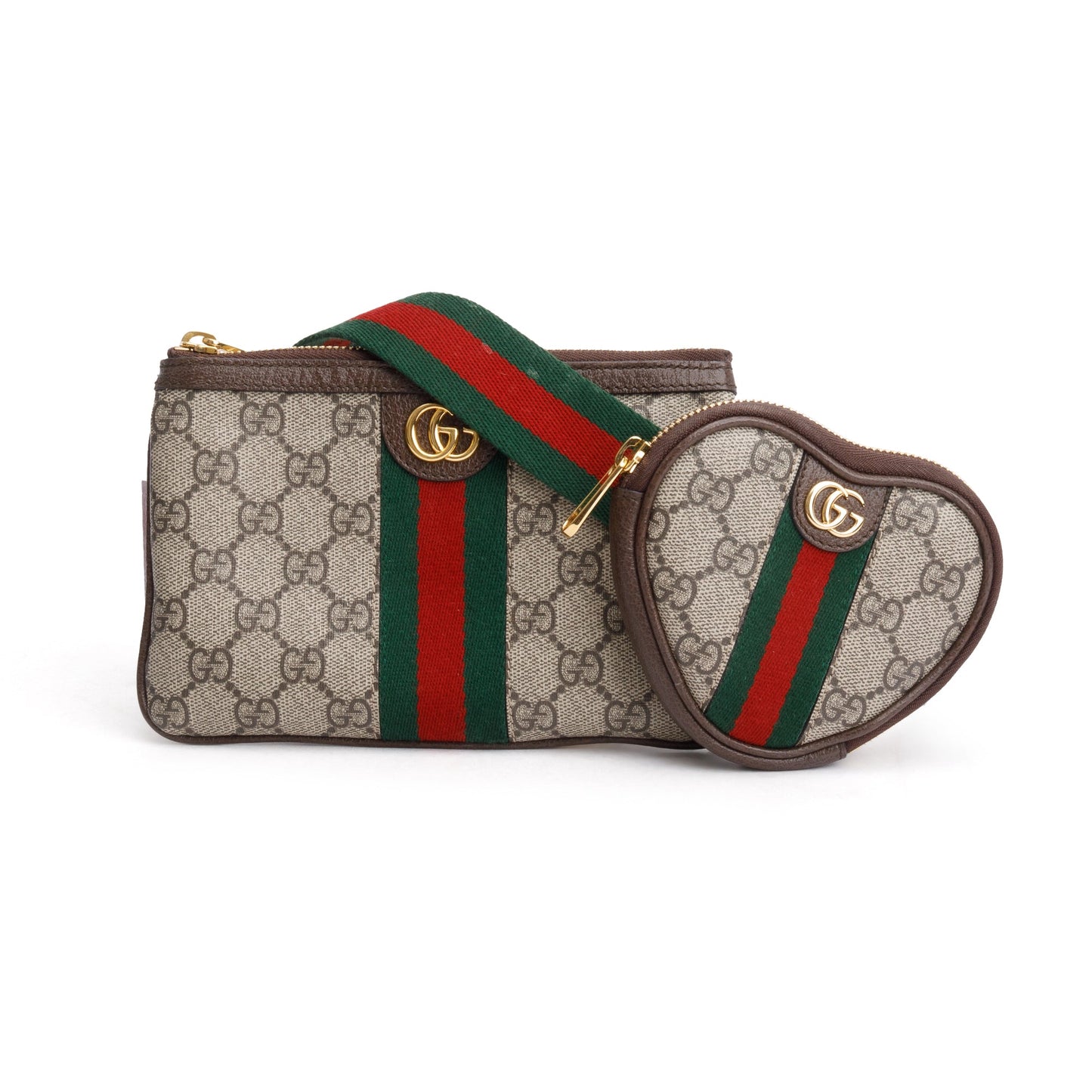 Gucci GG Supreme Web Ophidia Heart Utility Belt Bag