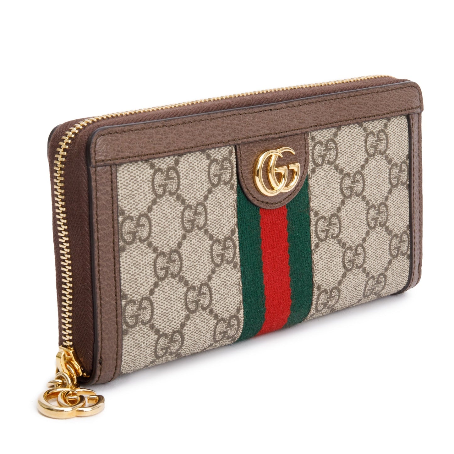 Gucci GG Supreme Web Ophidia Zip Around Wallet
