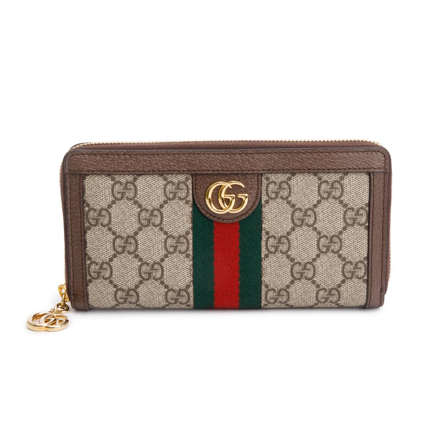 Gucci GG Supreme Web Ophidia Zip Around Wallet