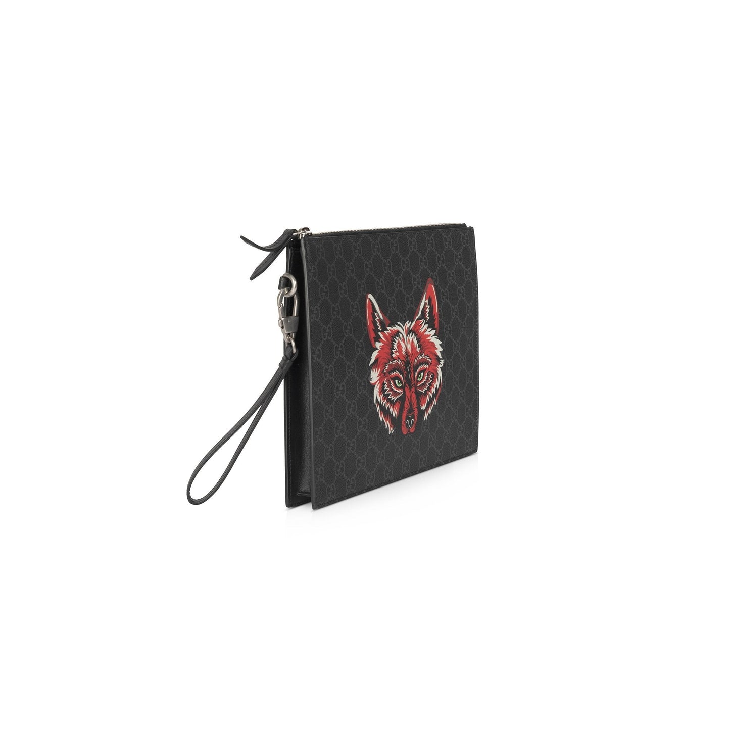 Gucci GG Supreme Wolf Print Bestiary Pouch