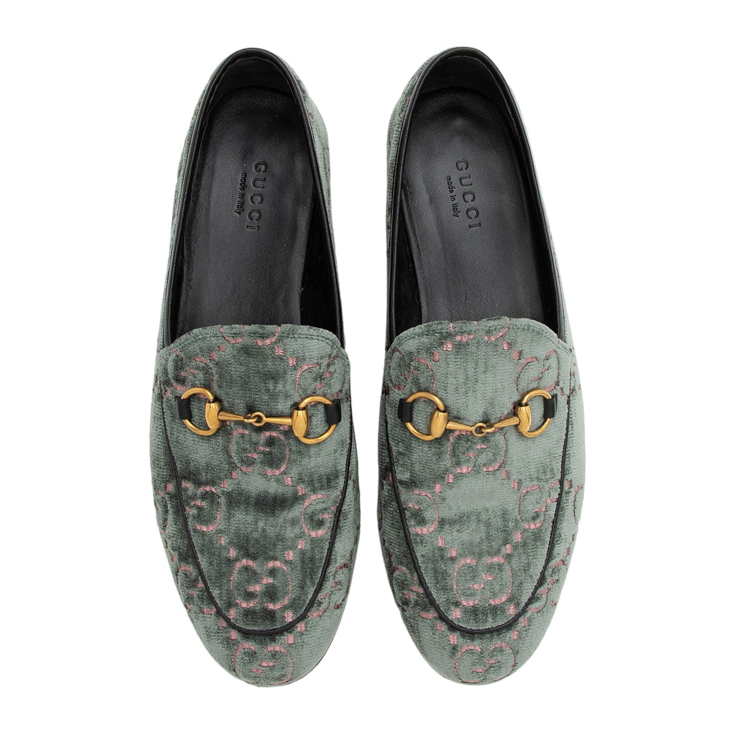 Gucci GG Velvet Horsebit Jordaan Loafers - Size 7.5 / 37.5 (SHF-CwVrAN)