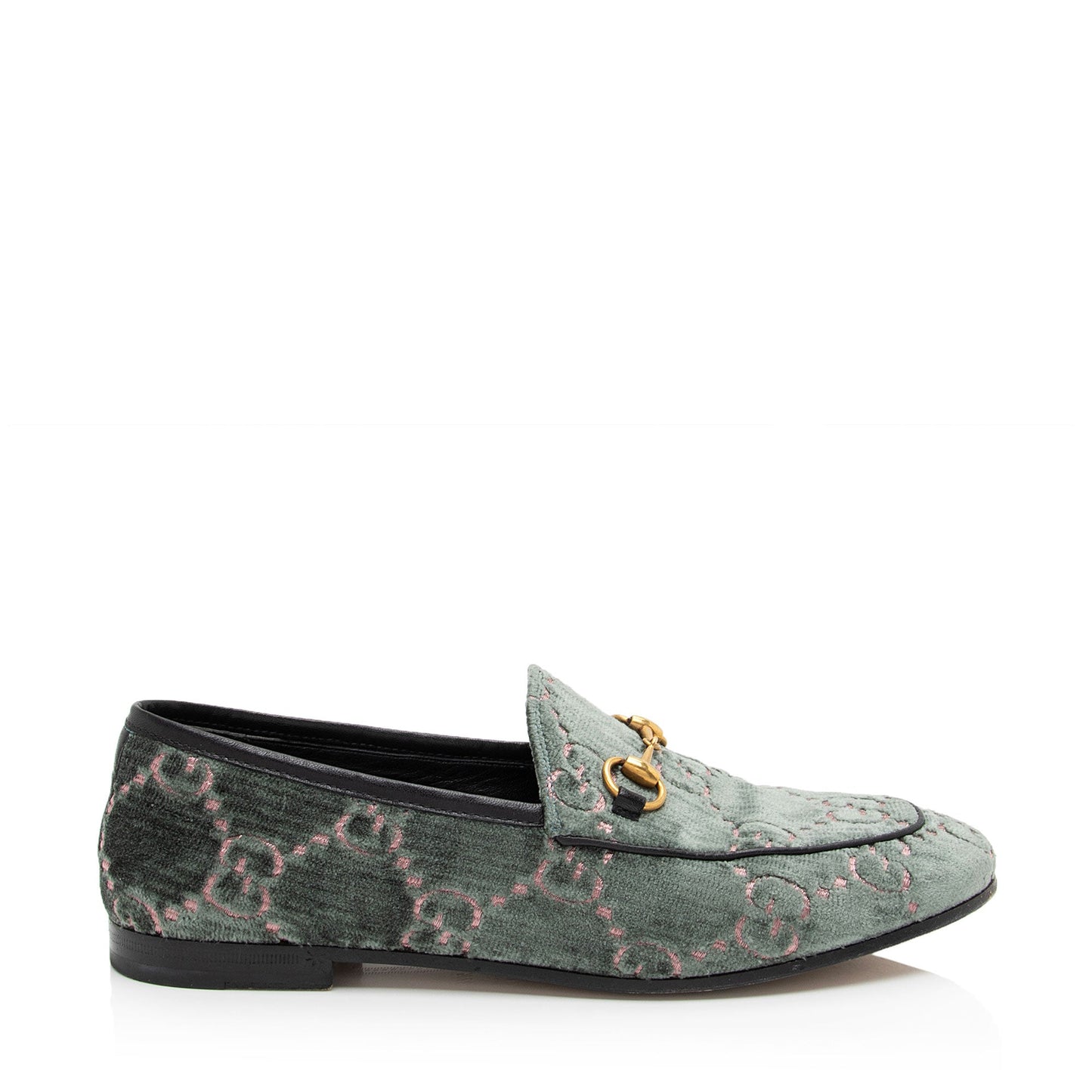 Gucci GG Velvet Horsebit Jordaan Loafers - Size 7.5 / 37.5 (SHF-CwVrAN)