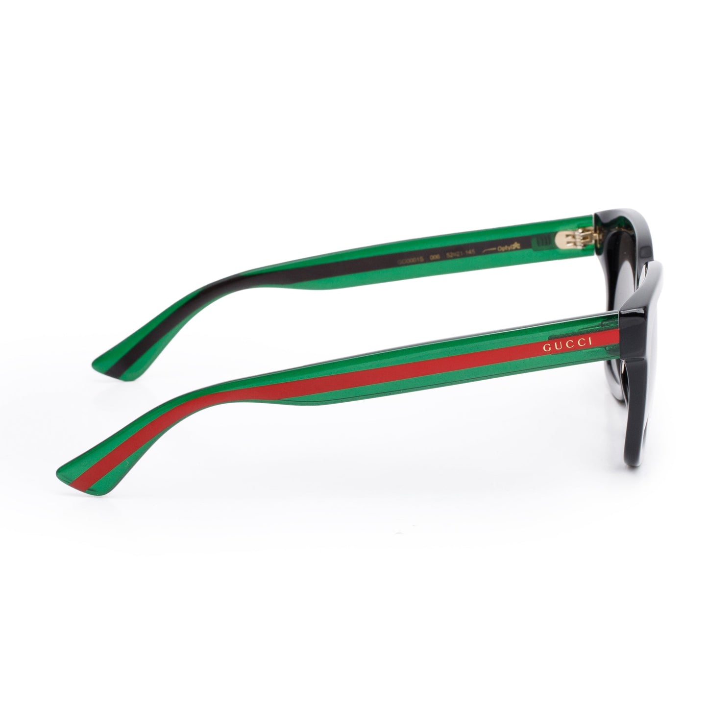 Gucci GG0001S Black Acetate Web Square Sunglasses