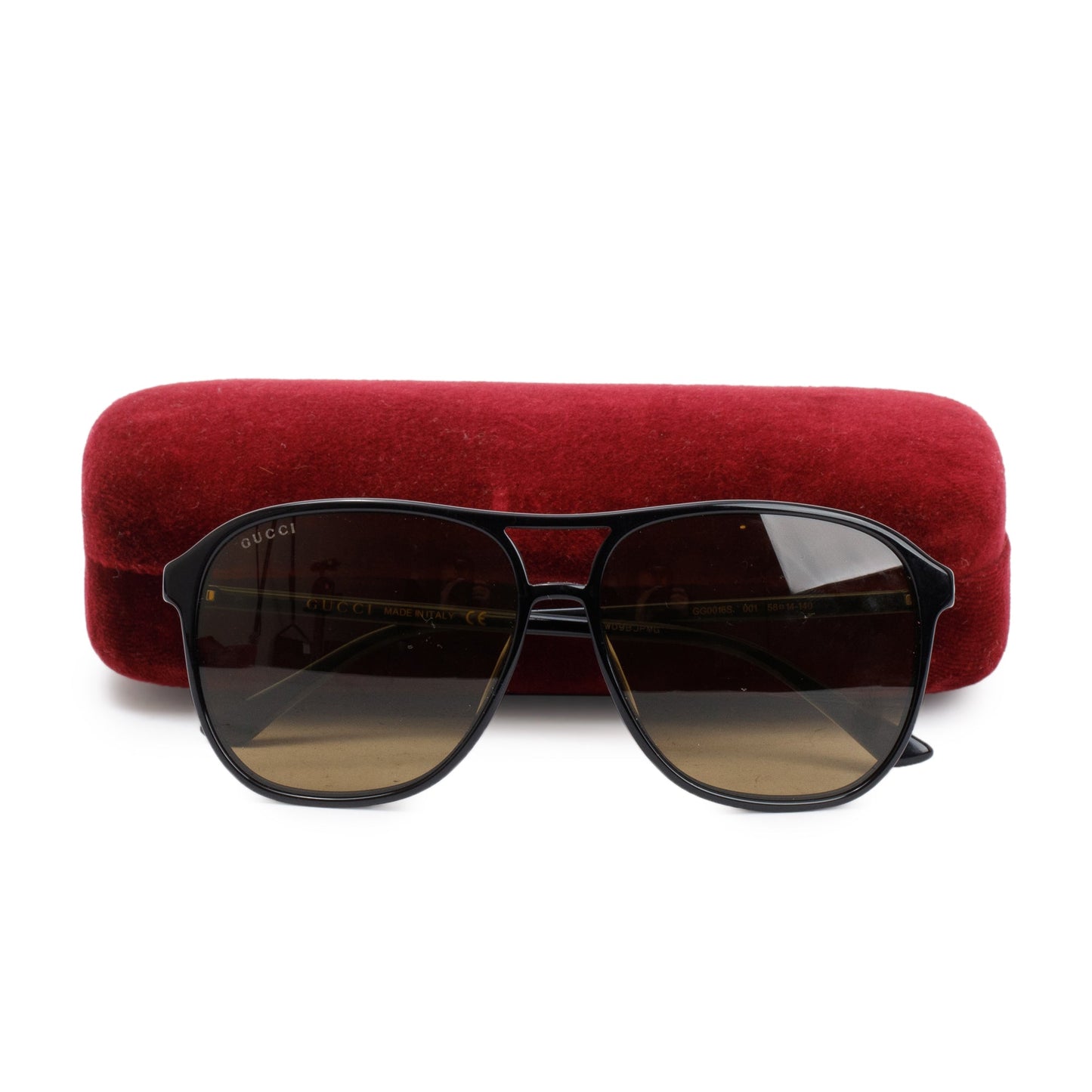 Gucci GG0016S Black Acetate Aviator Sunglasses