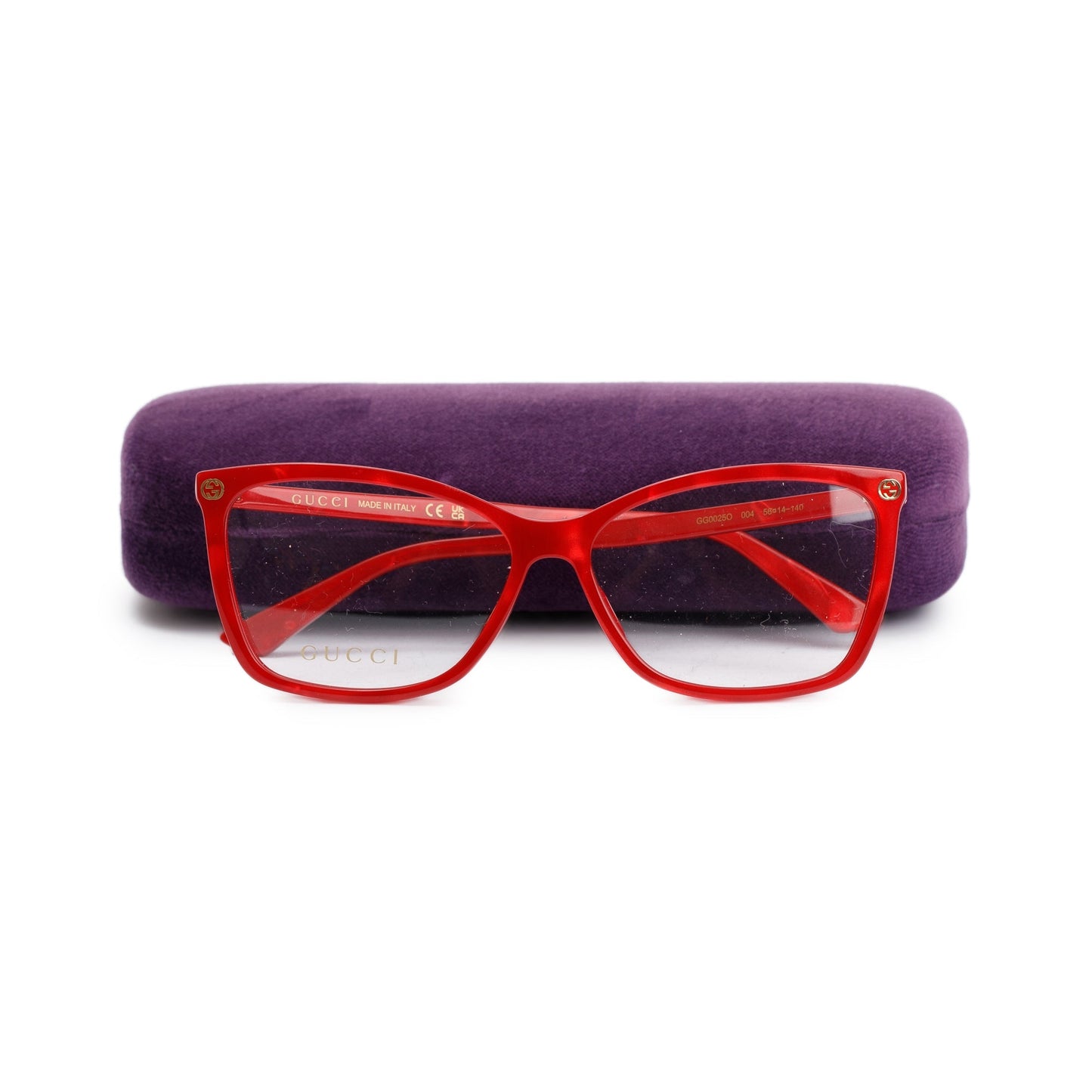 Gucci GG00250 Red Acetate Eyeglasses