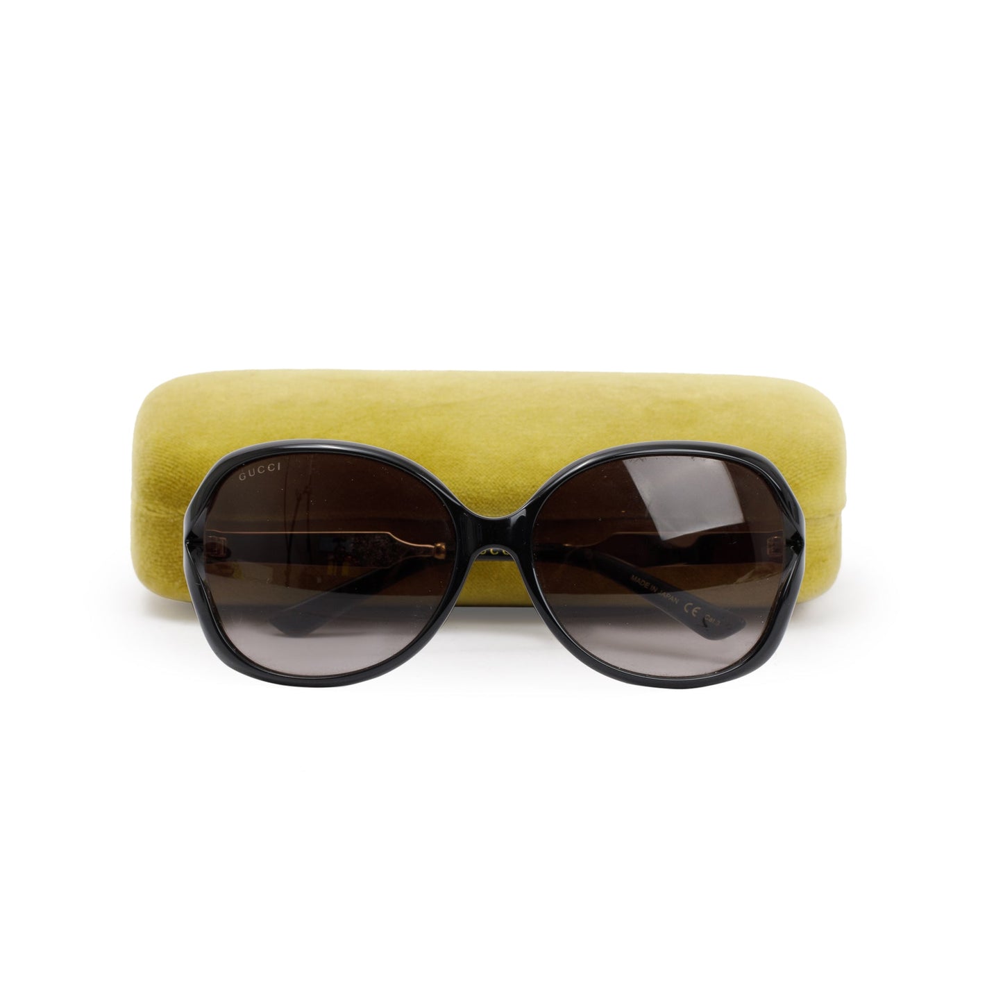 Gucci GG0076S Black Acetate Butterfly Sunglasses