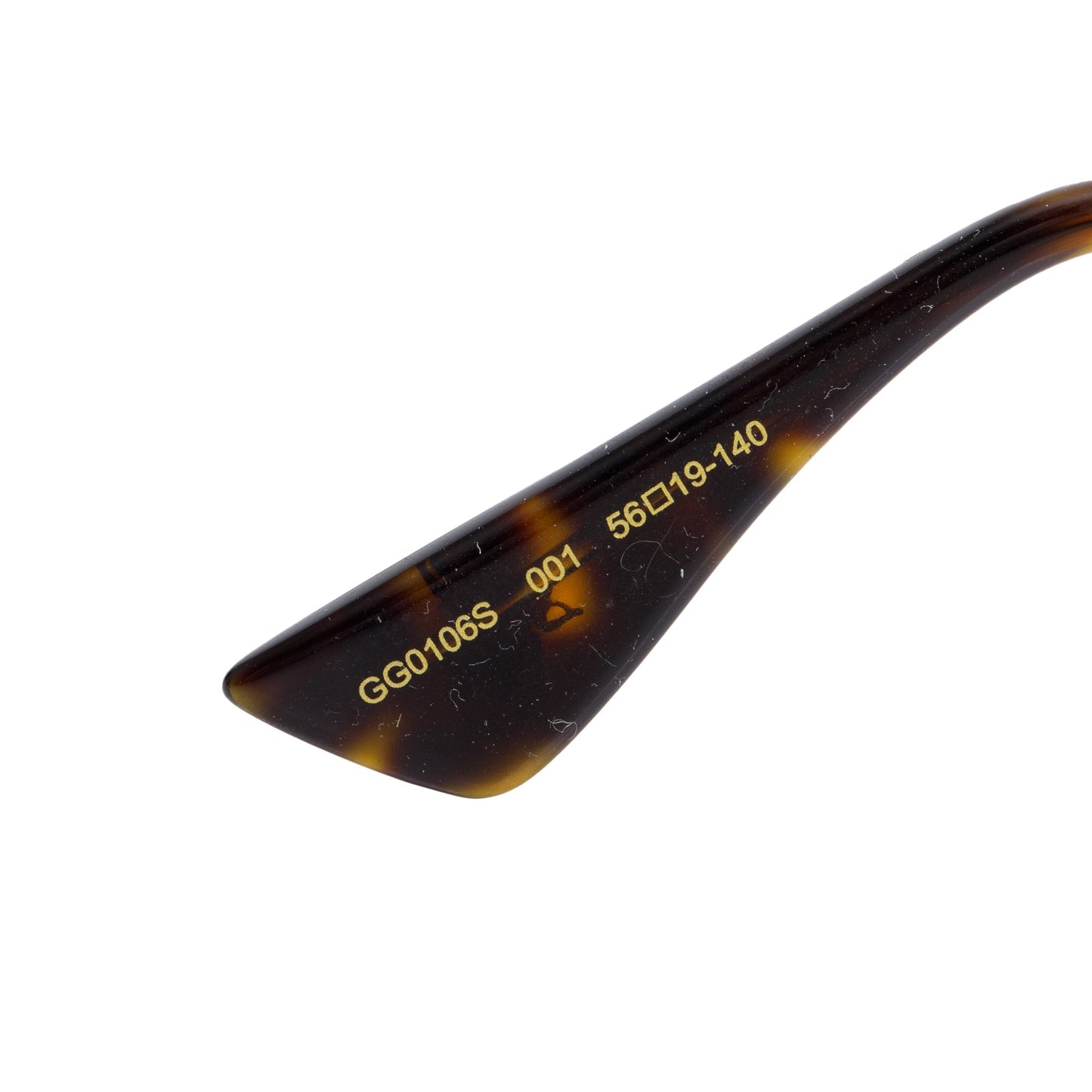Gucci GG0106S Black Acetate Bee Accent Oversized Square Sunglasses