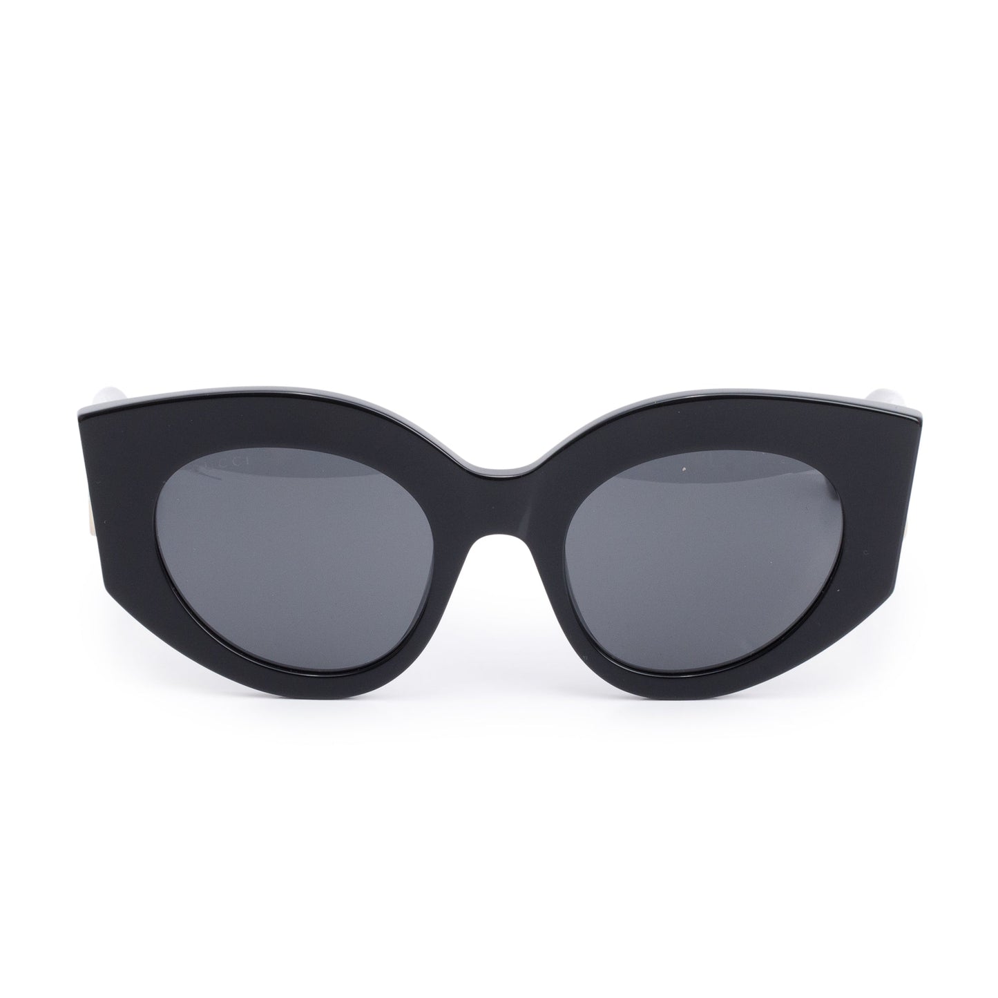 Gucci GG0275S Black & Web Acetate Interlocking G Cat-Eye Sunglasses