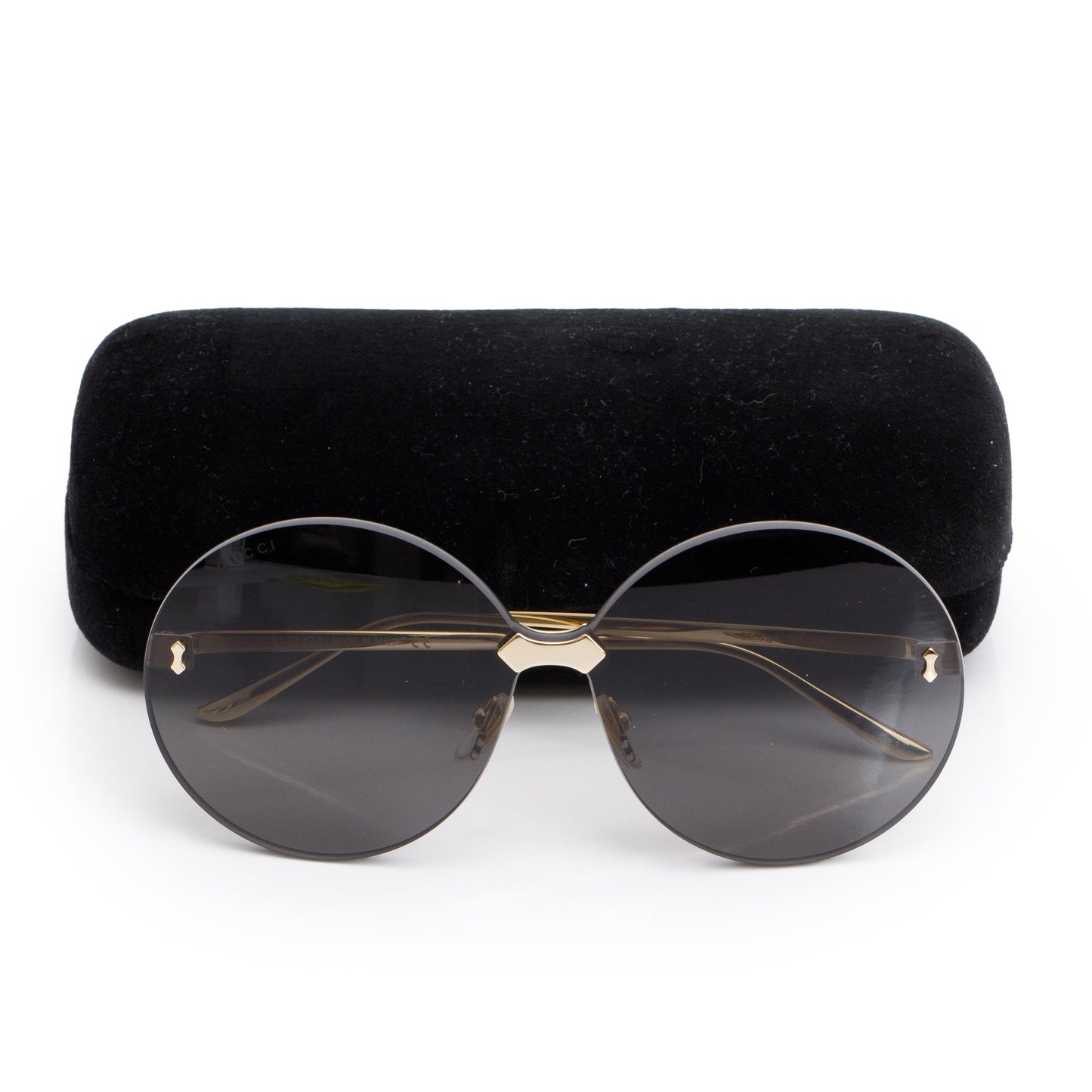 Gucci GG0353S Rimless Oversized Round Sunglasses