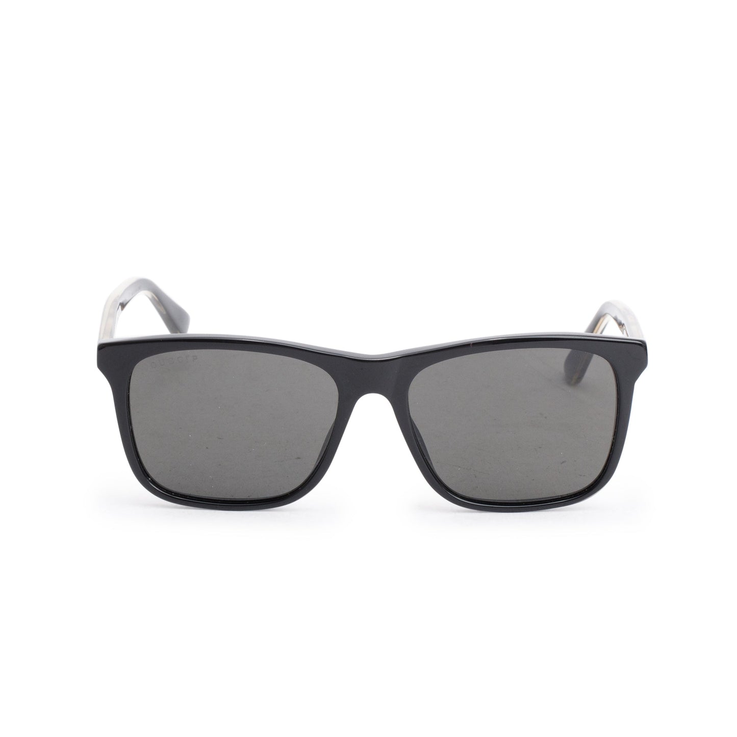 Gucci GG0381SN Black Acetate Web Square Sunglasses
