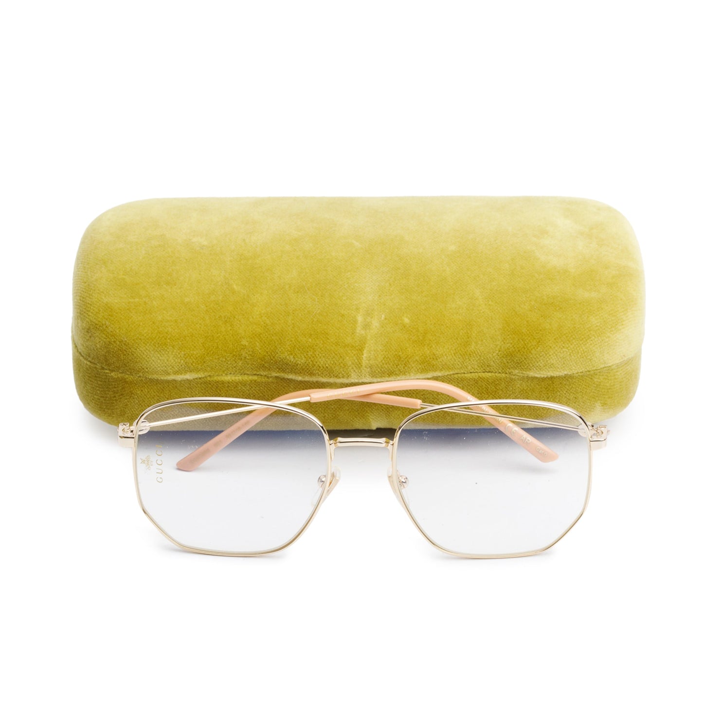 Gucci GG0396S Gold-Tone Metal Square Eyeglasses