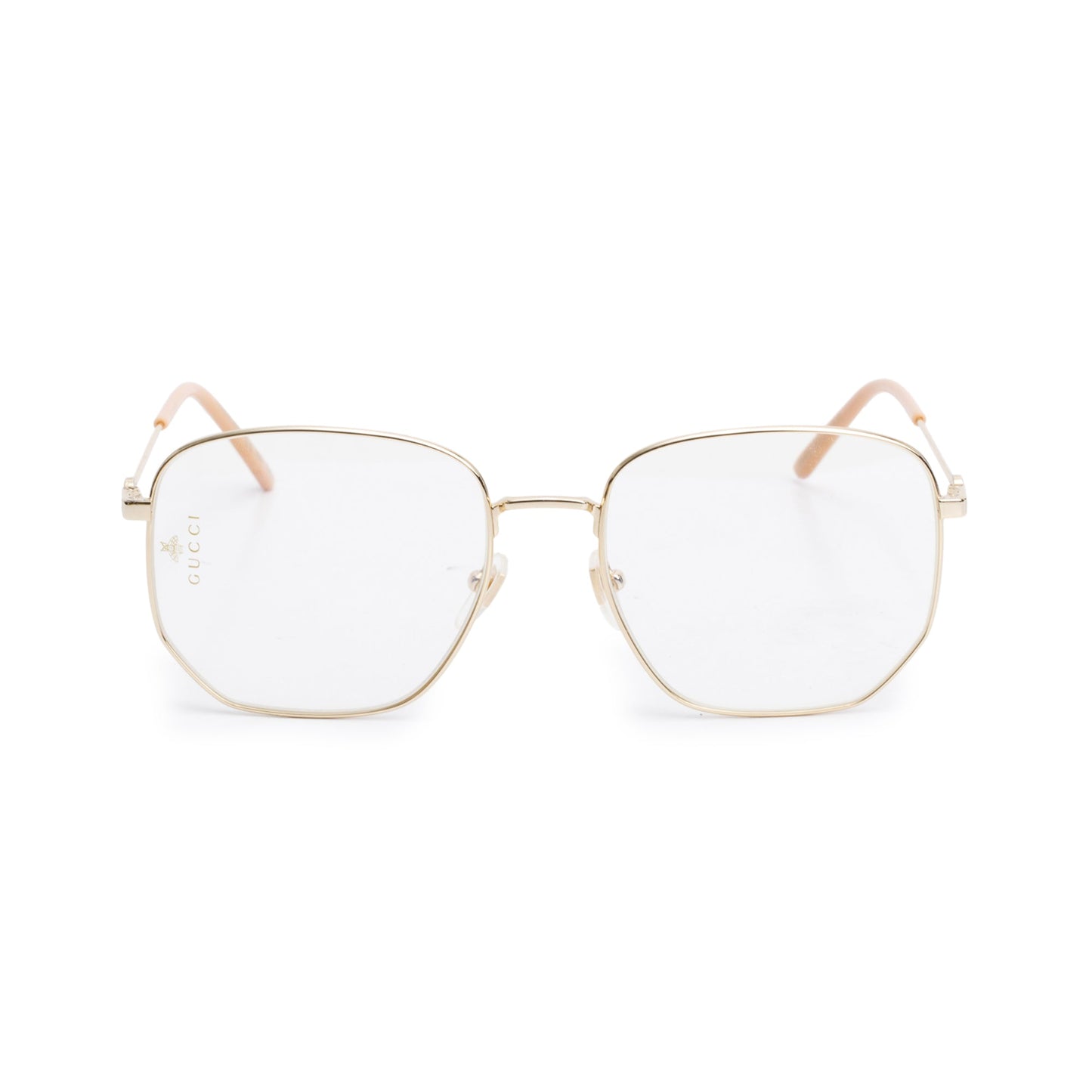Gucci GG0396S Gold-Tone Metal Square Eyeglasses