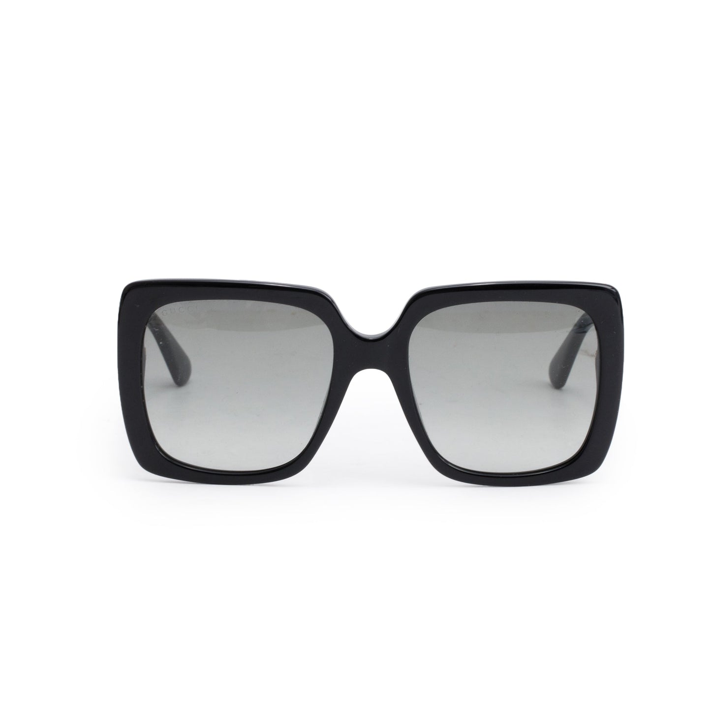 Gucci GG0418S Black Acetate Crystal Logo Oversized Square Sunglasses