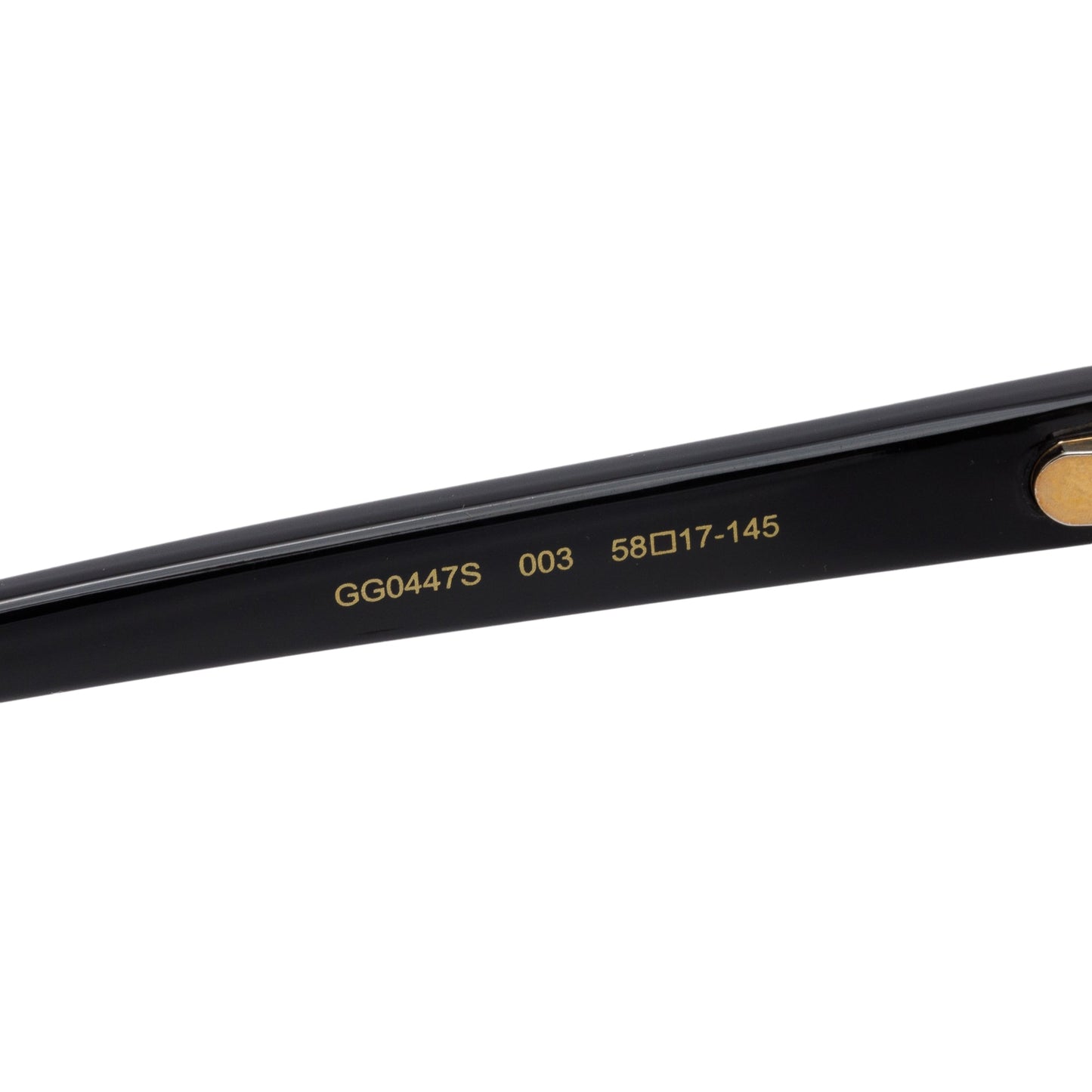 Gucci GG0447S Black Acetate Gold-Tone Metal Web Aviator Sunglasses
