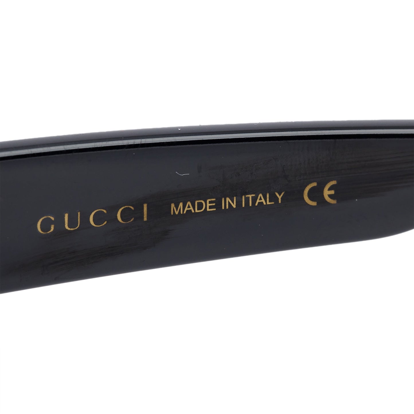 Gucci GG0469S Black Acetate Webi Accent Oversize Square Sunglasses