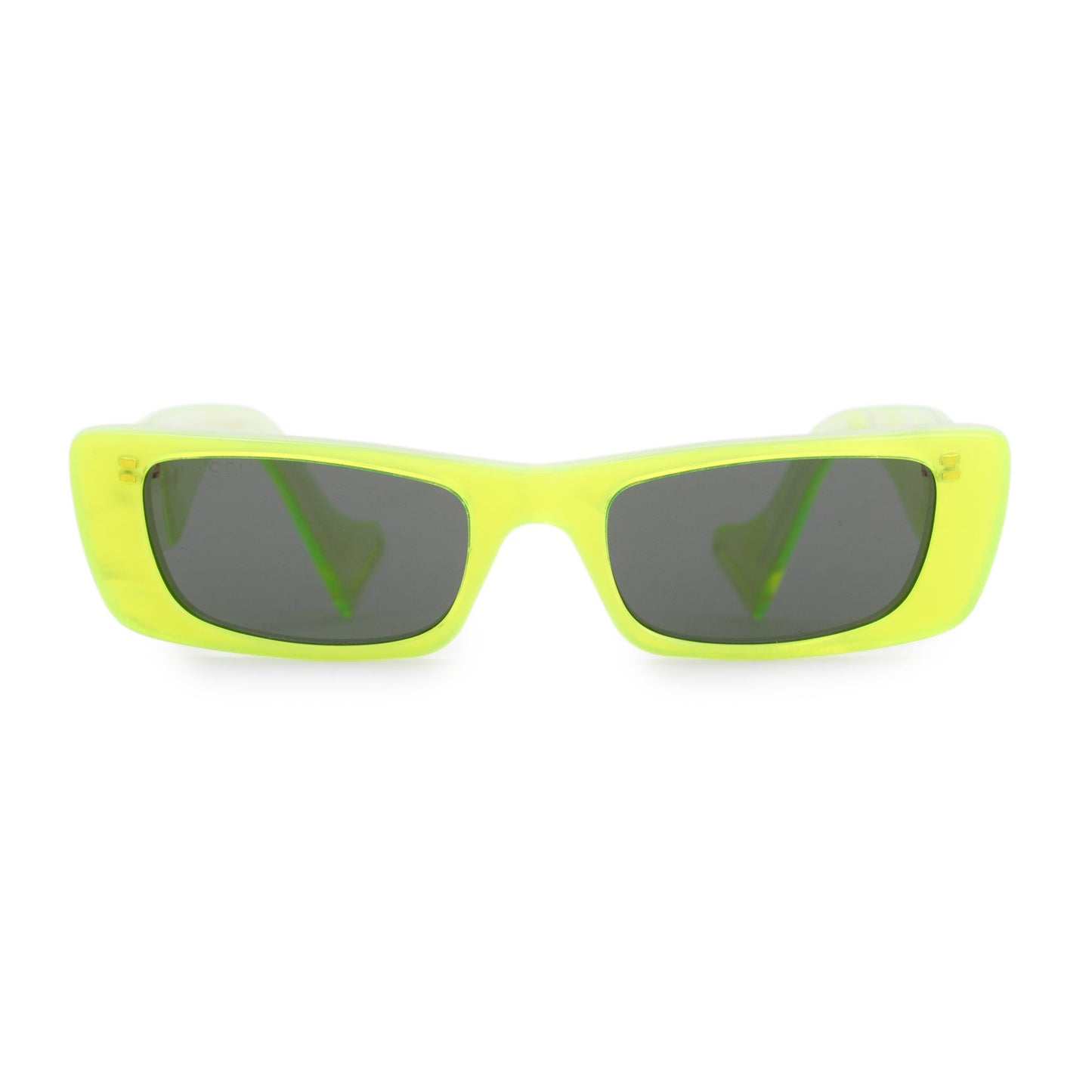 Gucci GG0516S Fluorescent Yellow Acetate Rectangular Sunglasses