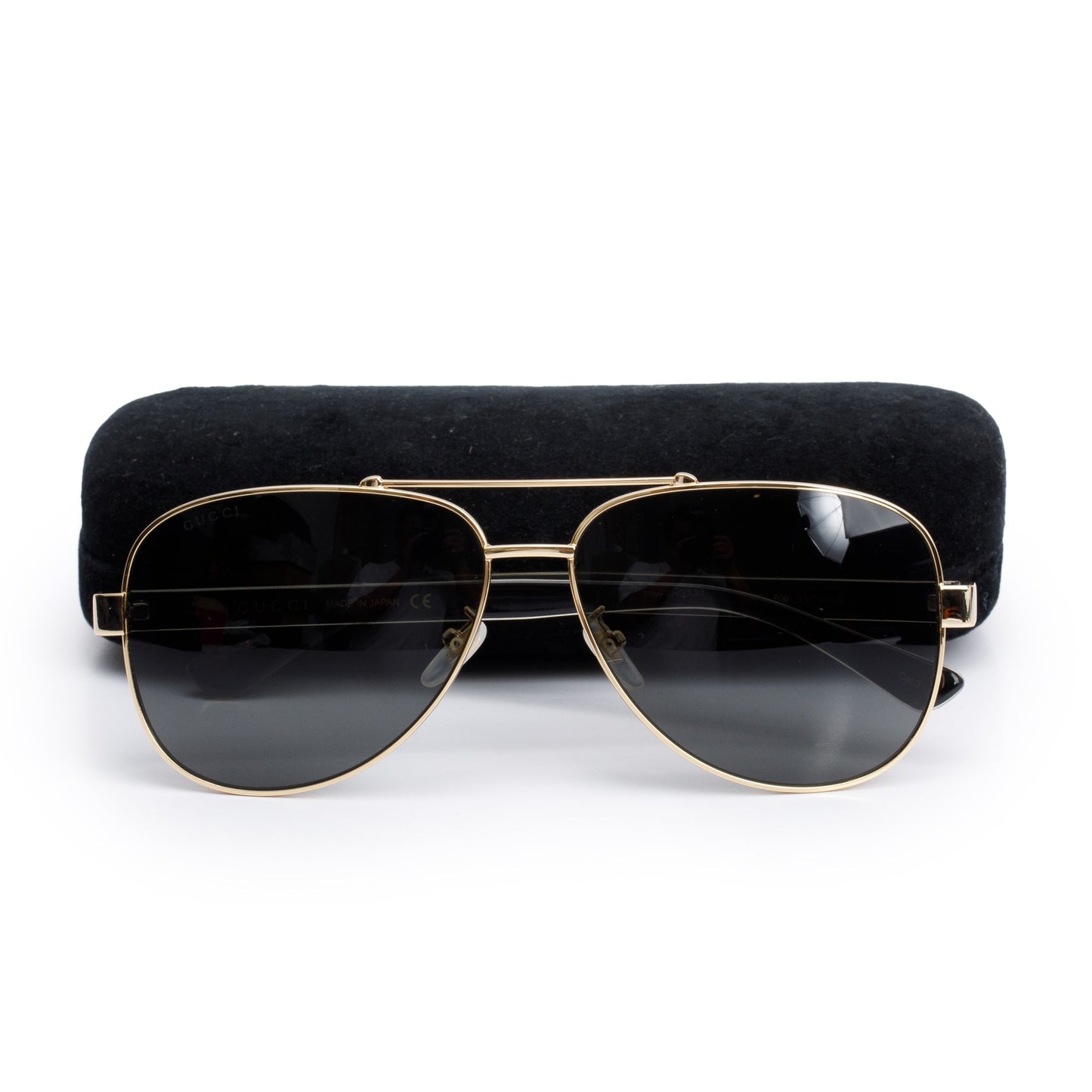Gucci GG0528S Gold Tone Frame Aviator Sunglasses