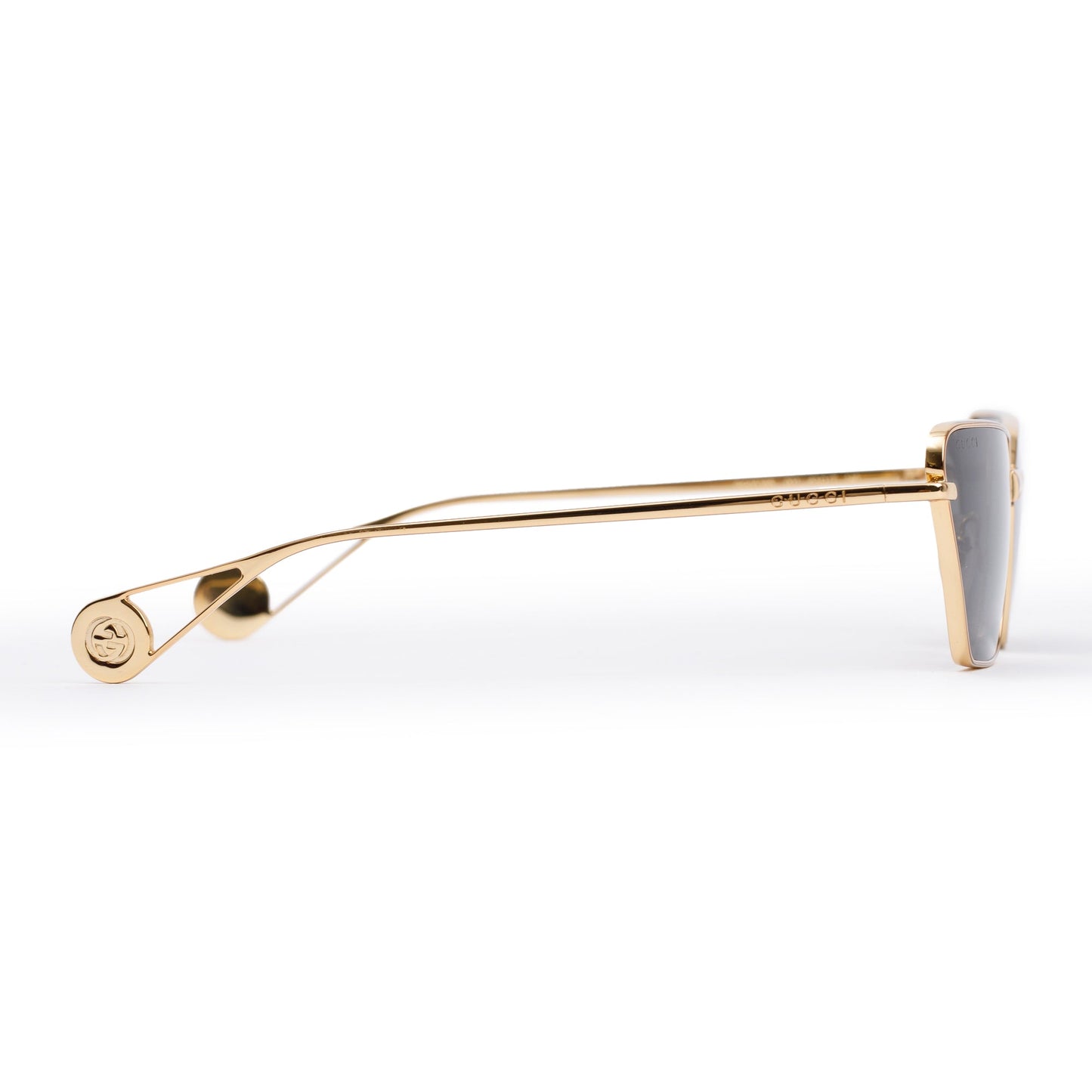 Gucci GG0538S Gold-Tone Frame Rectanglar Sunglasses