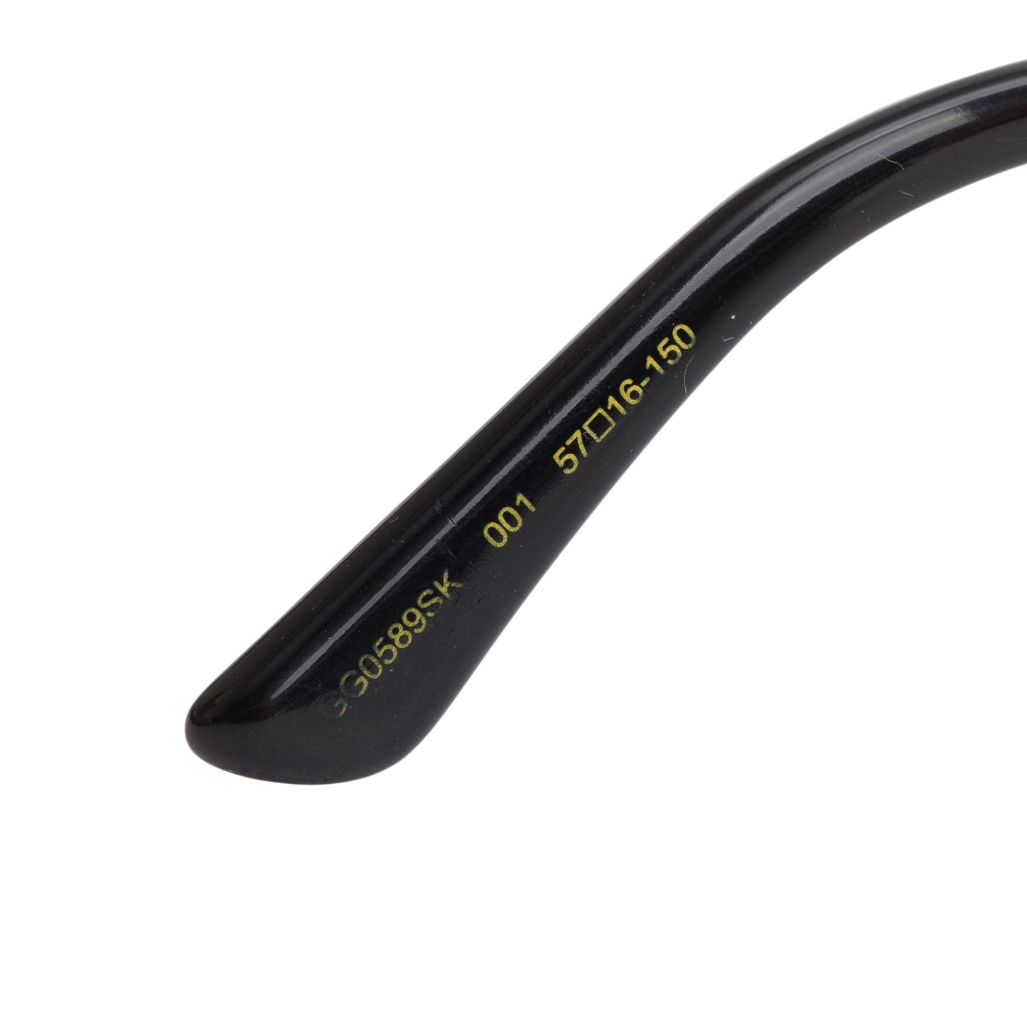 Gucci GG0589SK Gold Tone Web Black Acetate Cat-Eye Sunglasses