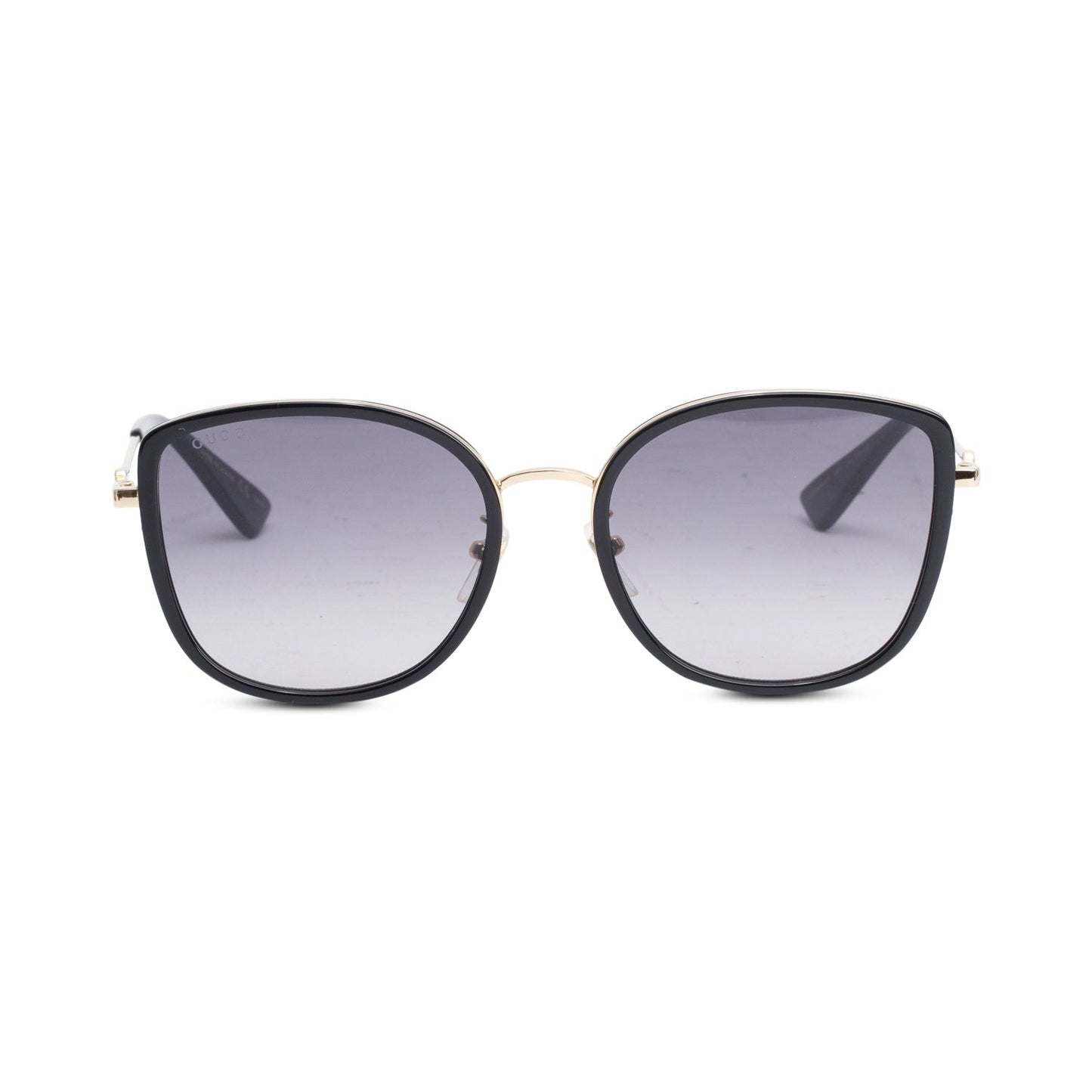 Gucci GG0606SK Gold Tone Black Acetate Cat-Eye Sunglasses